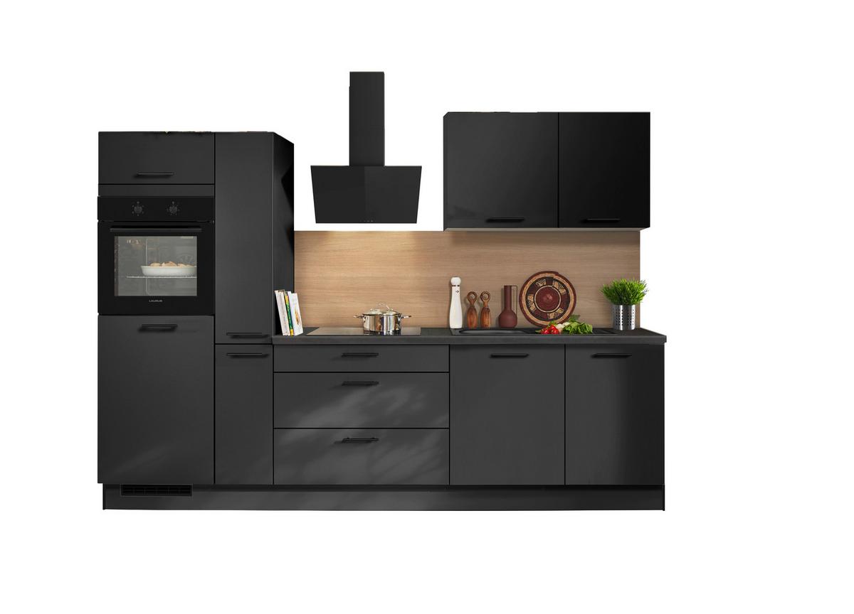 KÜCHENBLOCK PN210 - Graphitfarben/Grau, MODERN, Holzwerkstoff (280cm) - Pino