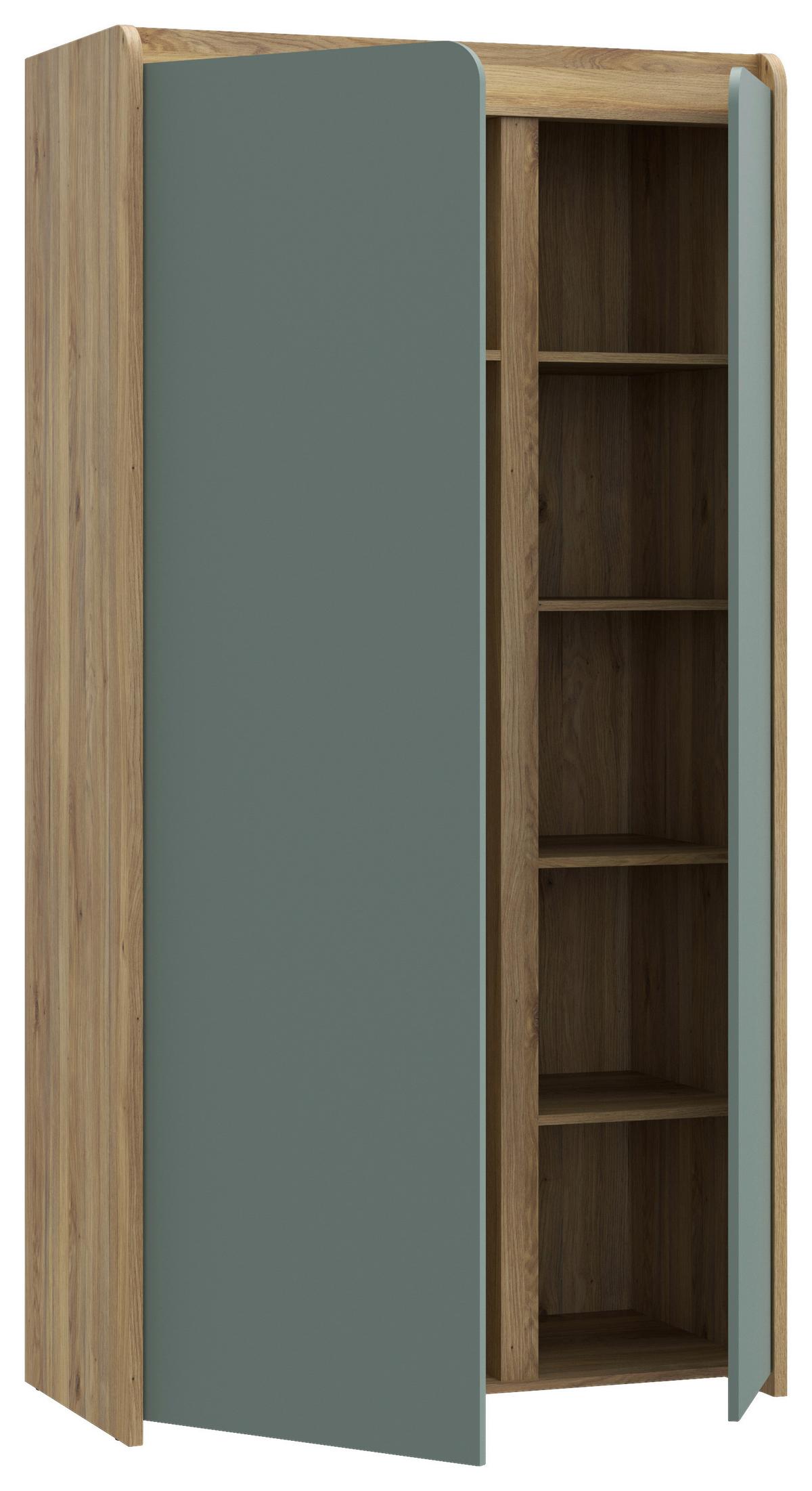 SKRIŇA HOA - farba duba/šalviovozelená, Modern, kompozitné drevo (104,4/204/52,7cm)