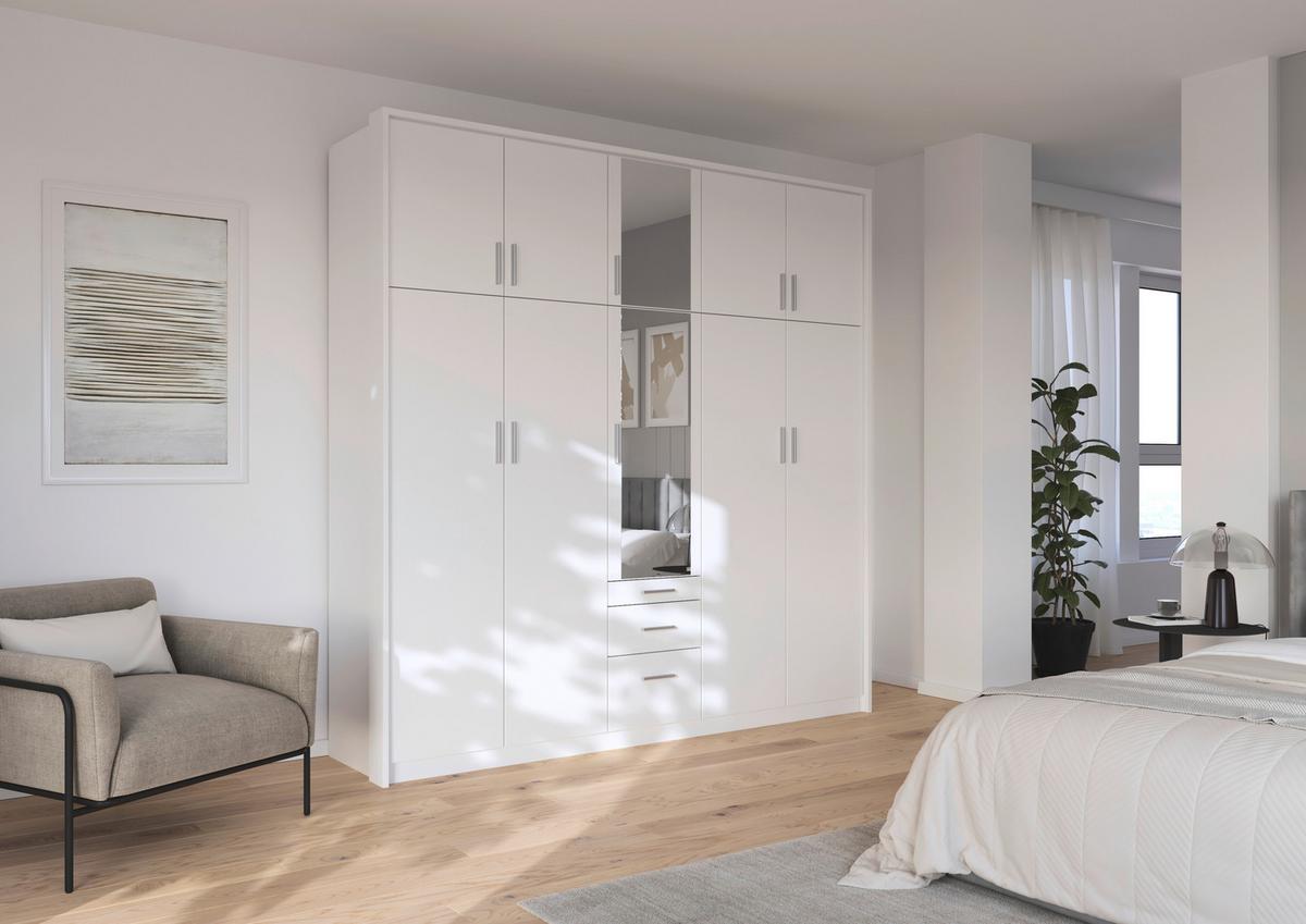 Drehtürenschrank Hildesheim Weiß B: 226 Cm - Weiß, Design, Holzwerkstoff (226/229/54cm) - Rauch Möbel