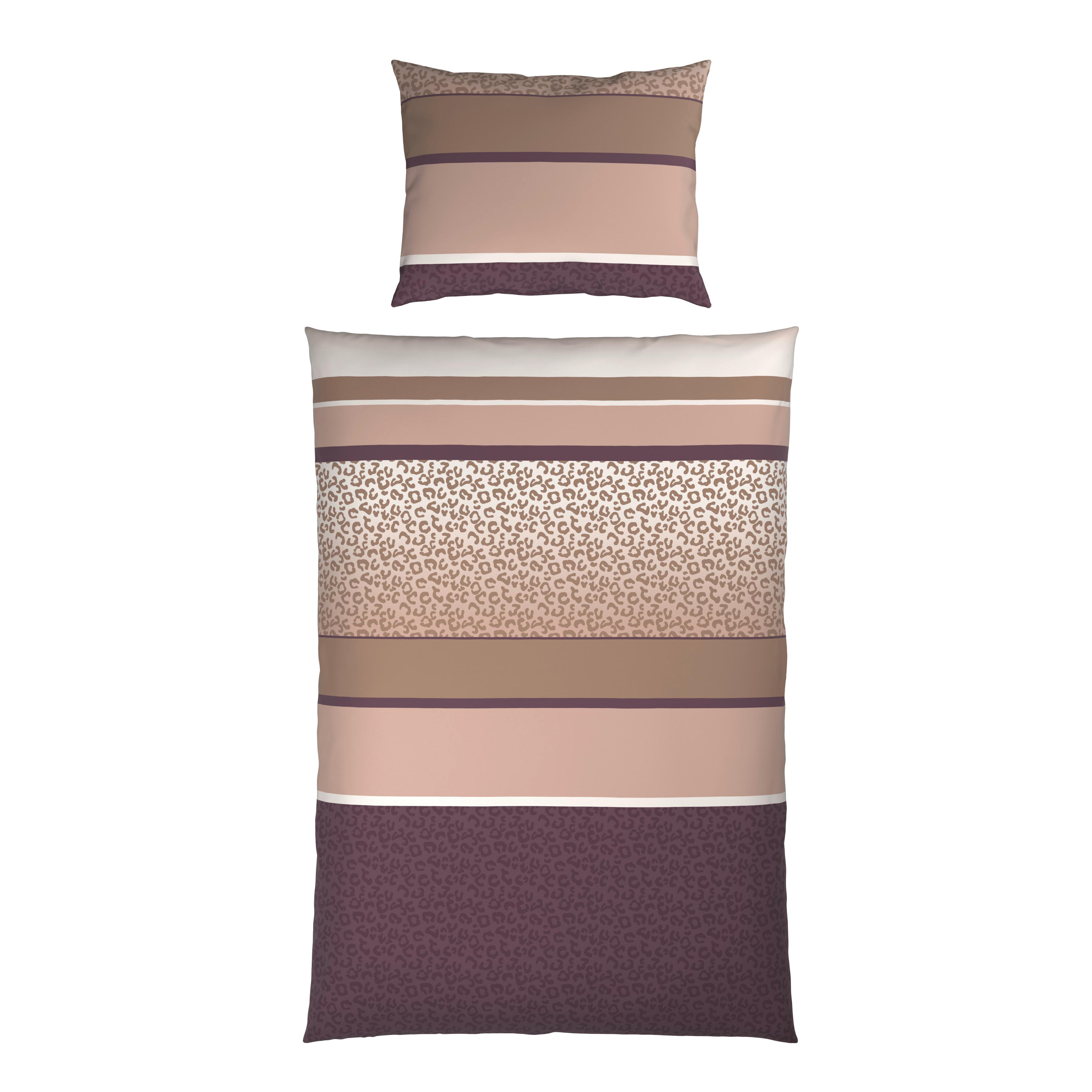 BETTWÄSCHE MARLENE - Beige/Lila, MODERN, Textil - Luca Bessoni