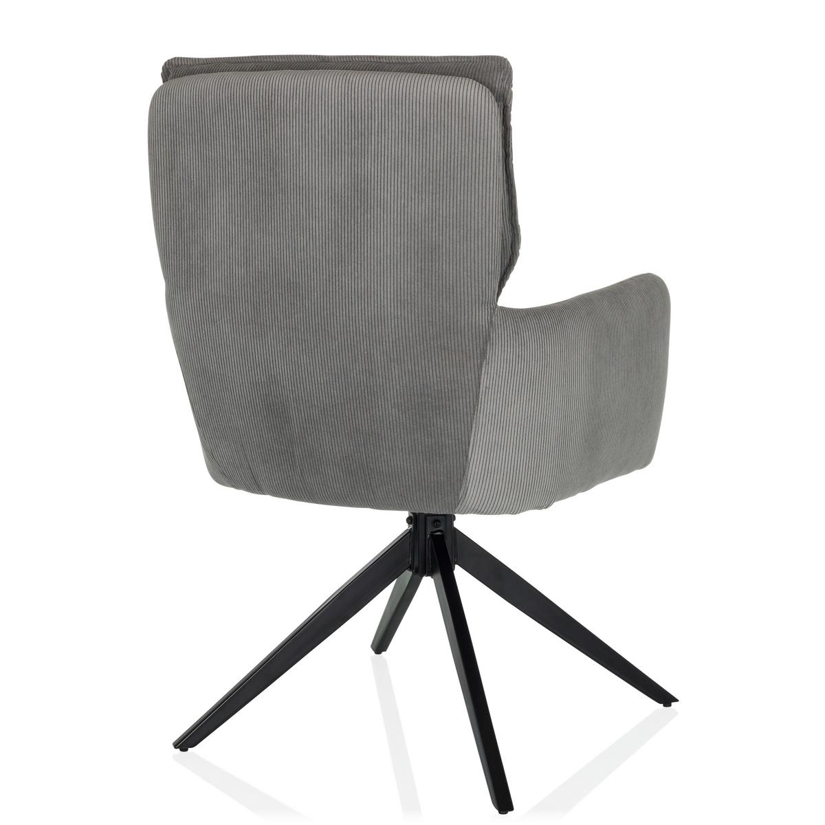 Armlehnstuhl Tarugo Grau B: 58 Cm - Schwarz/Grau, MODERN, Textil/Metall (58/94/60cm) - MID.YOU