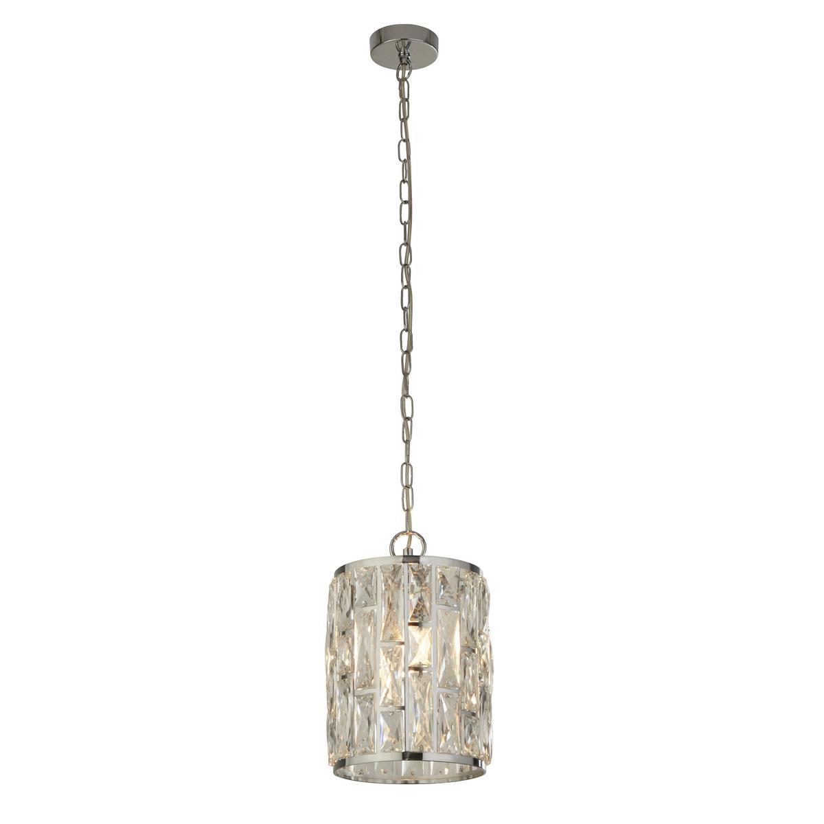 Hängeleuchte Bijou H: 152 cm 1-Flammig - Chromfarben, Design, Glas/Metall (22/31-152cm)
