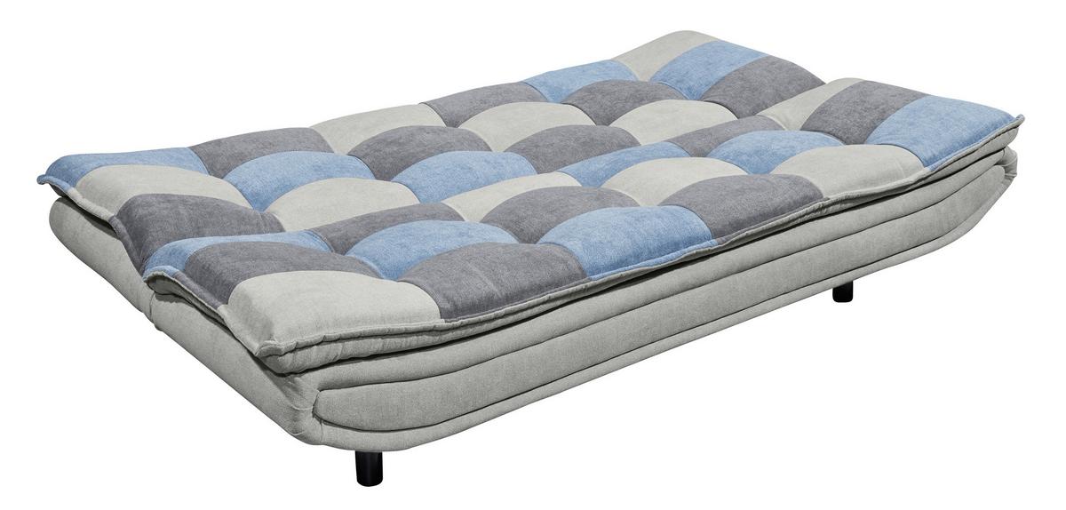 Schlafsofa Mit Bettkasten Patch, Mischgewebe - Blau/Schlammfarben, Basics, Holzwerkstoff/Textil (188/90/89cm) - MID.YOU