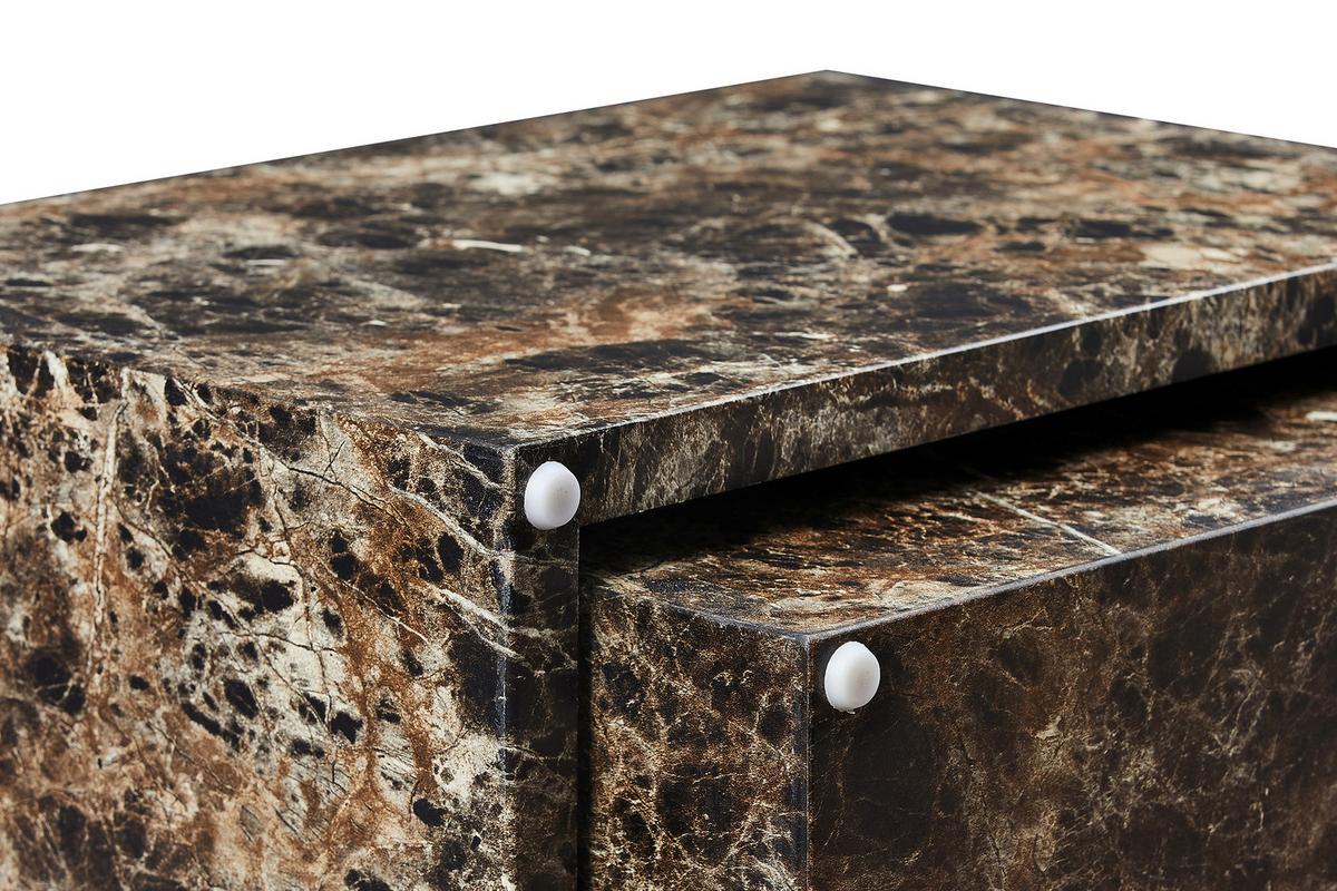 Couchtischset 2-teilig Braun - Braun, Design, Holzwerkstoff (58-50/58-50/40-33cm) - Livetastic