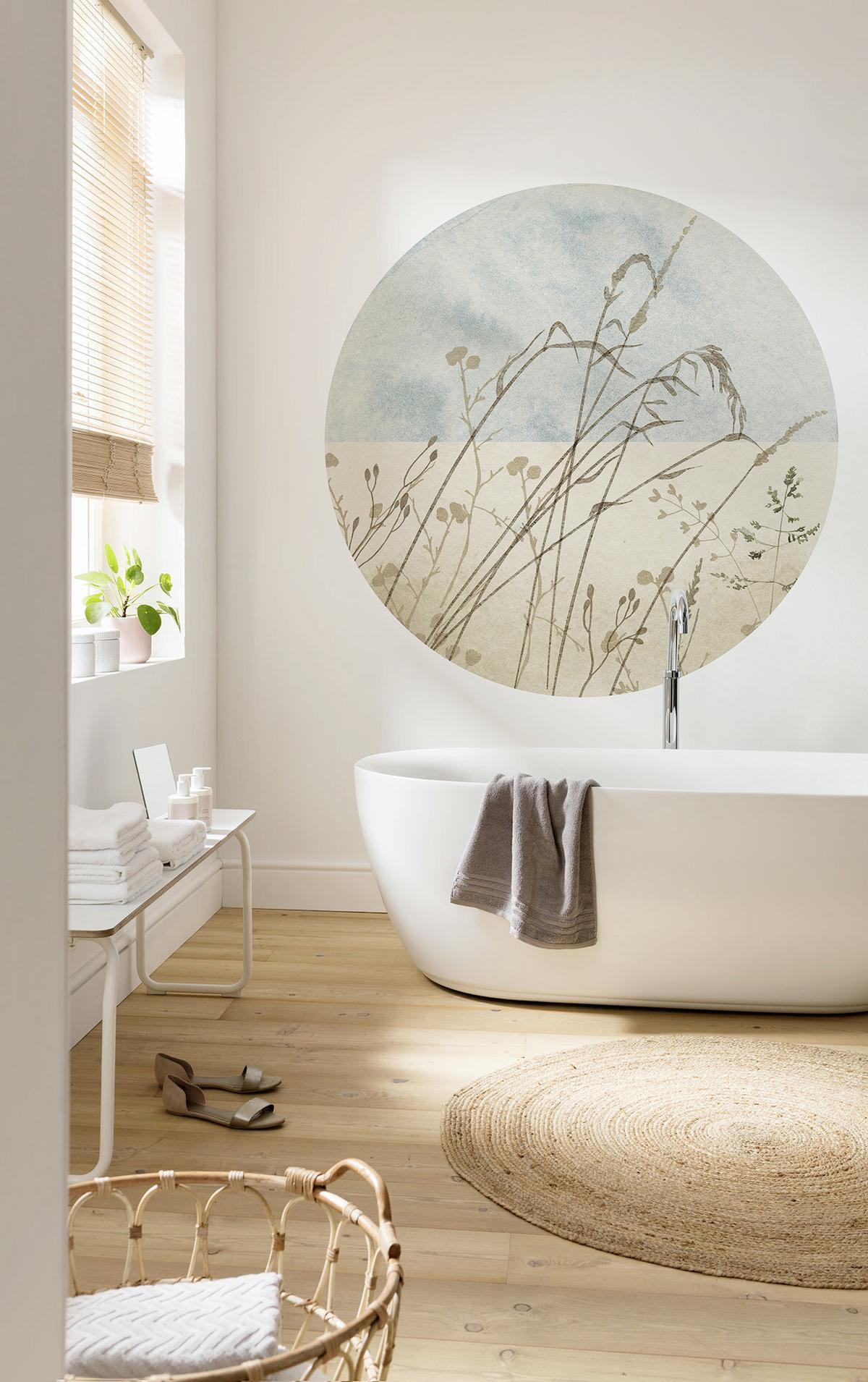 Fototapete Gazon - Blau/Braun, Trend (125cm)