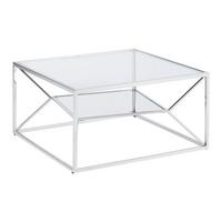 KONFERENČNÝ STOLÍK ANGEL II - chrómová, Modern, kov/sklo (70/70/38cm) - Mömax