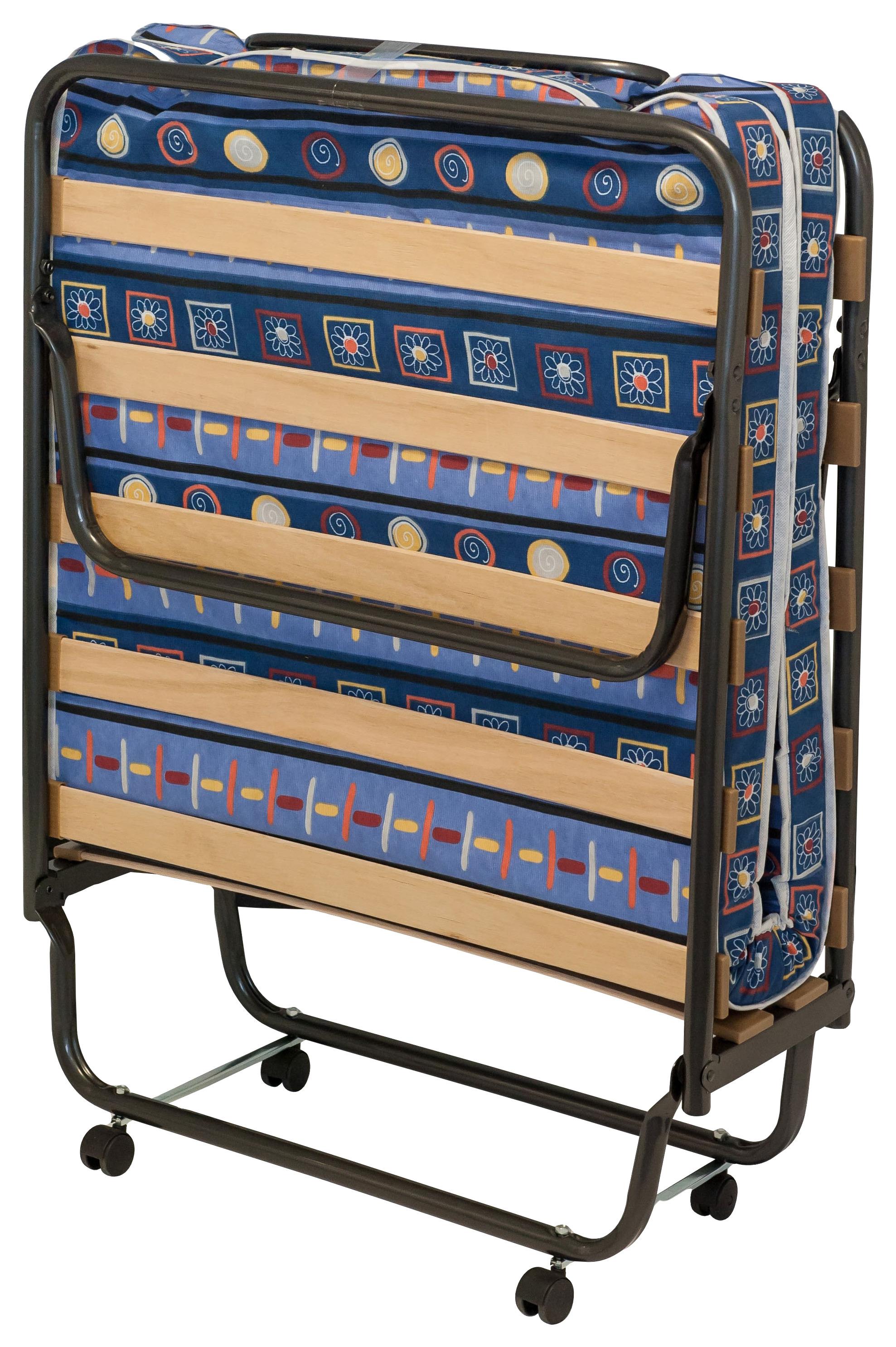 Klappbett mit Matratze + Rollen 80x185 cm Graz Schwarz - MODERN, Metall (80/185cm)