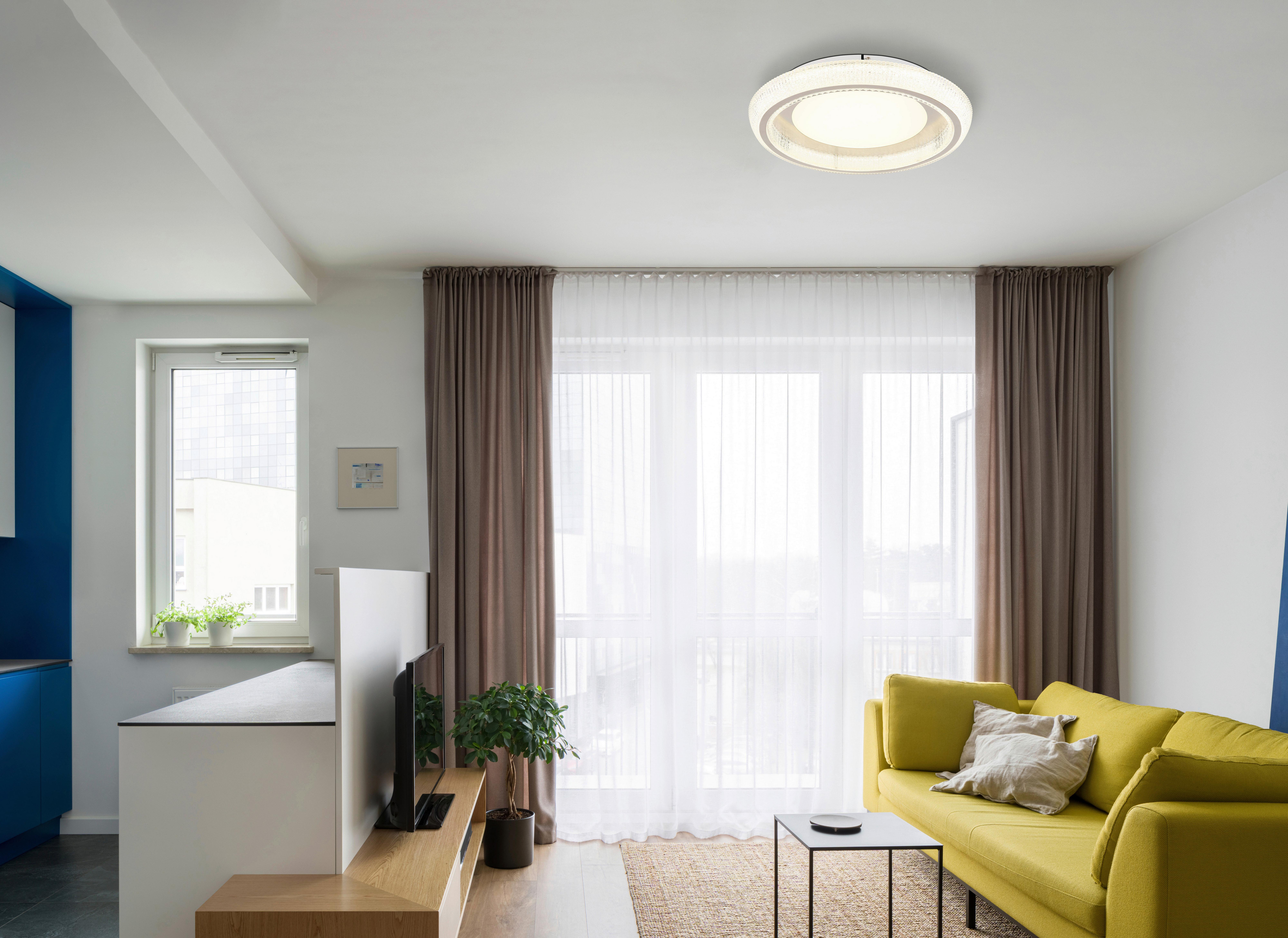 Led-deckenleuchte 48375-45 - Klar/Opal, Design, Kunststoff/Metall (50/8,5cm) - Globo