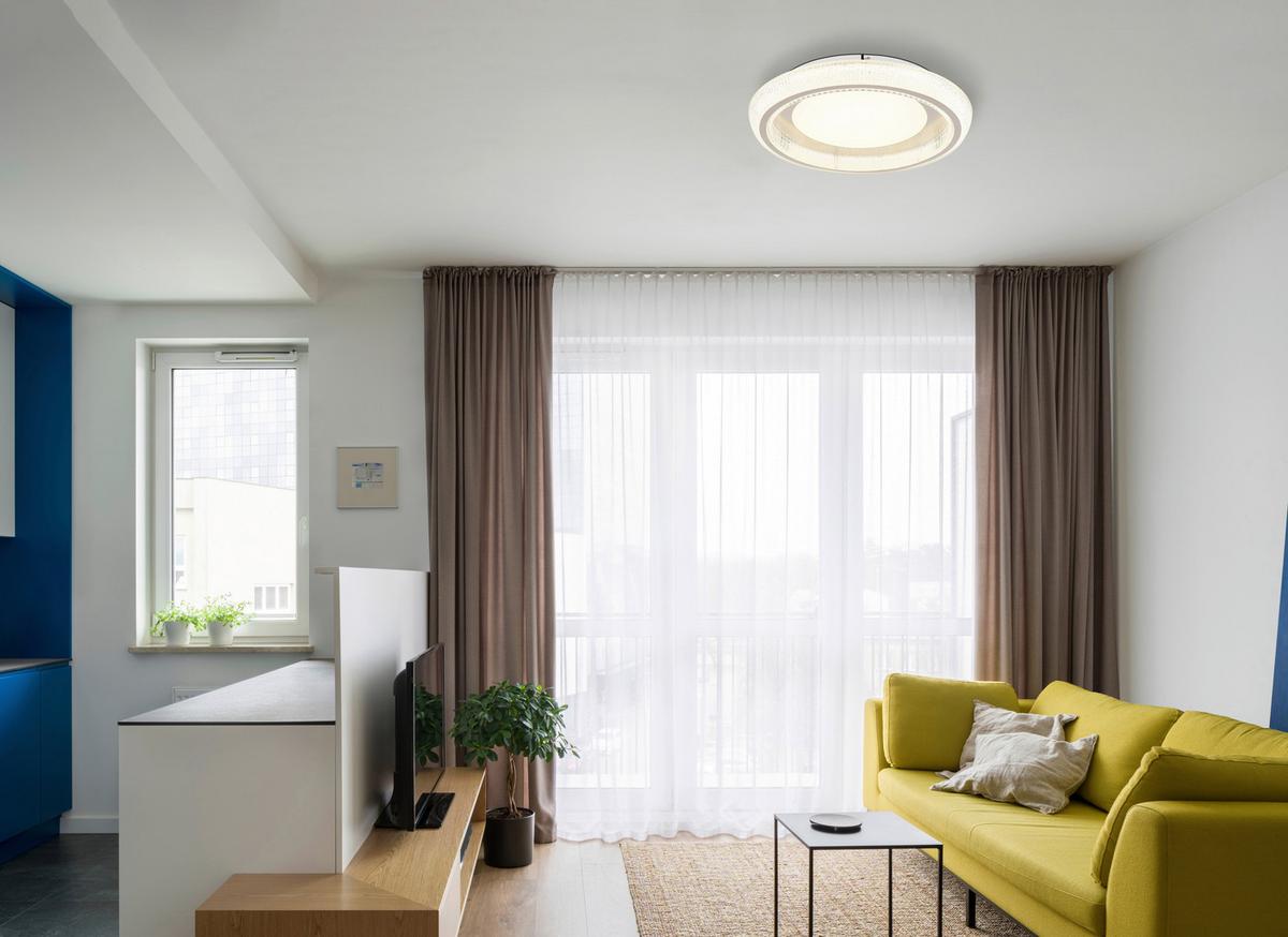 Led-deckenleuchte 48375-45 - Klar/Opal, Design, Kunststoff/Metall (50/8,5cm) - Globo