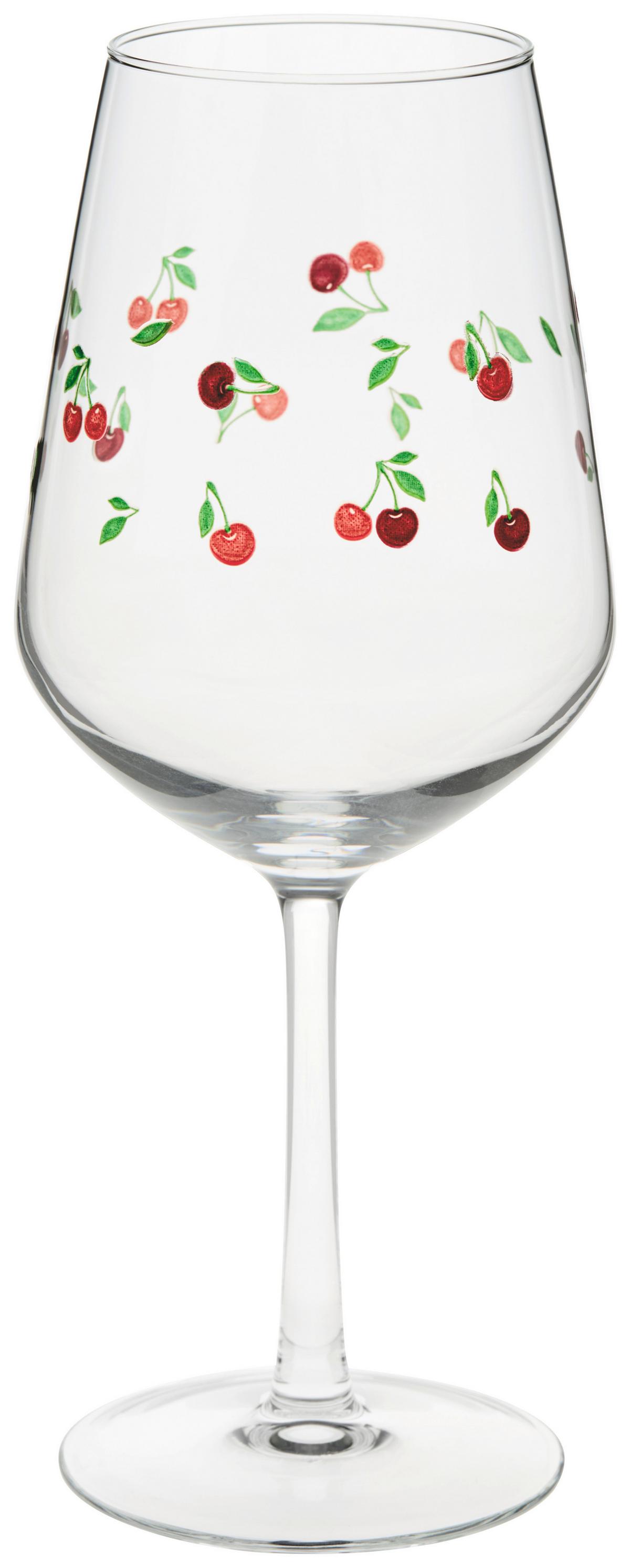 WEINGLAS CHERRY - Klar/Rot, Design, Glas (9/22,3cm) - Luca Bessoni