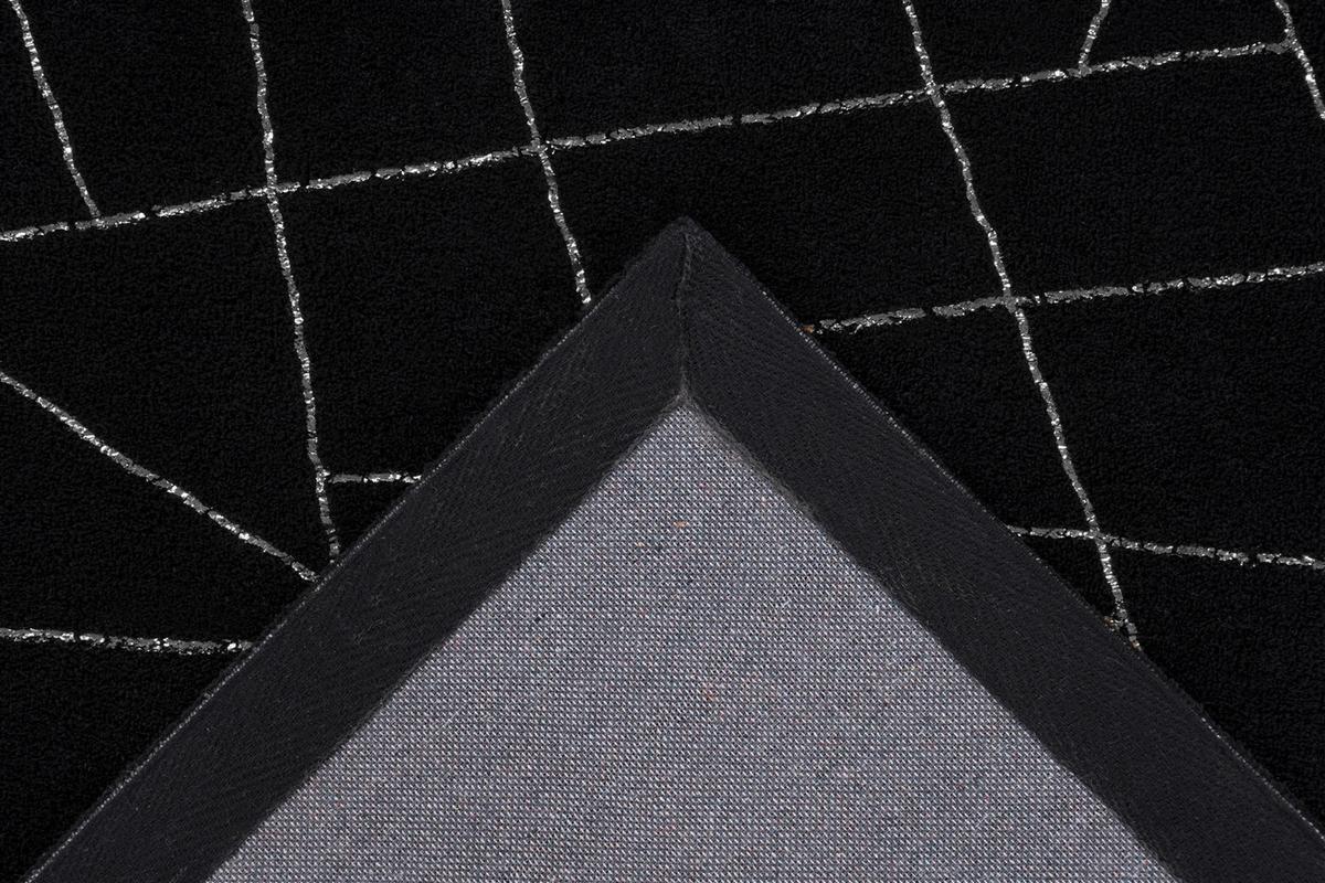 Teppich Bijou Schwarz/Silberfarben, 80x150cm - Silberfarben/Schwarz, KONVENTIONELL, Textil (80/150cm)