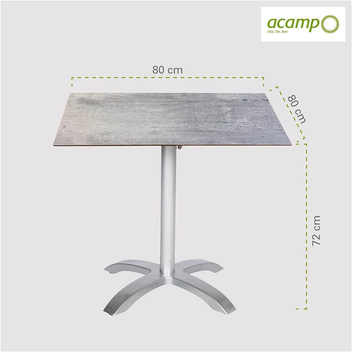 Gartentisch Klappbar Acaplan Metall/holzwerkstoff L: 80 Cm - Platinfarben/Grau, Basics, Holzwerkstoff/Metall (80/80/72cm) - Gardenson