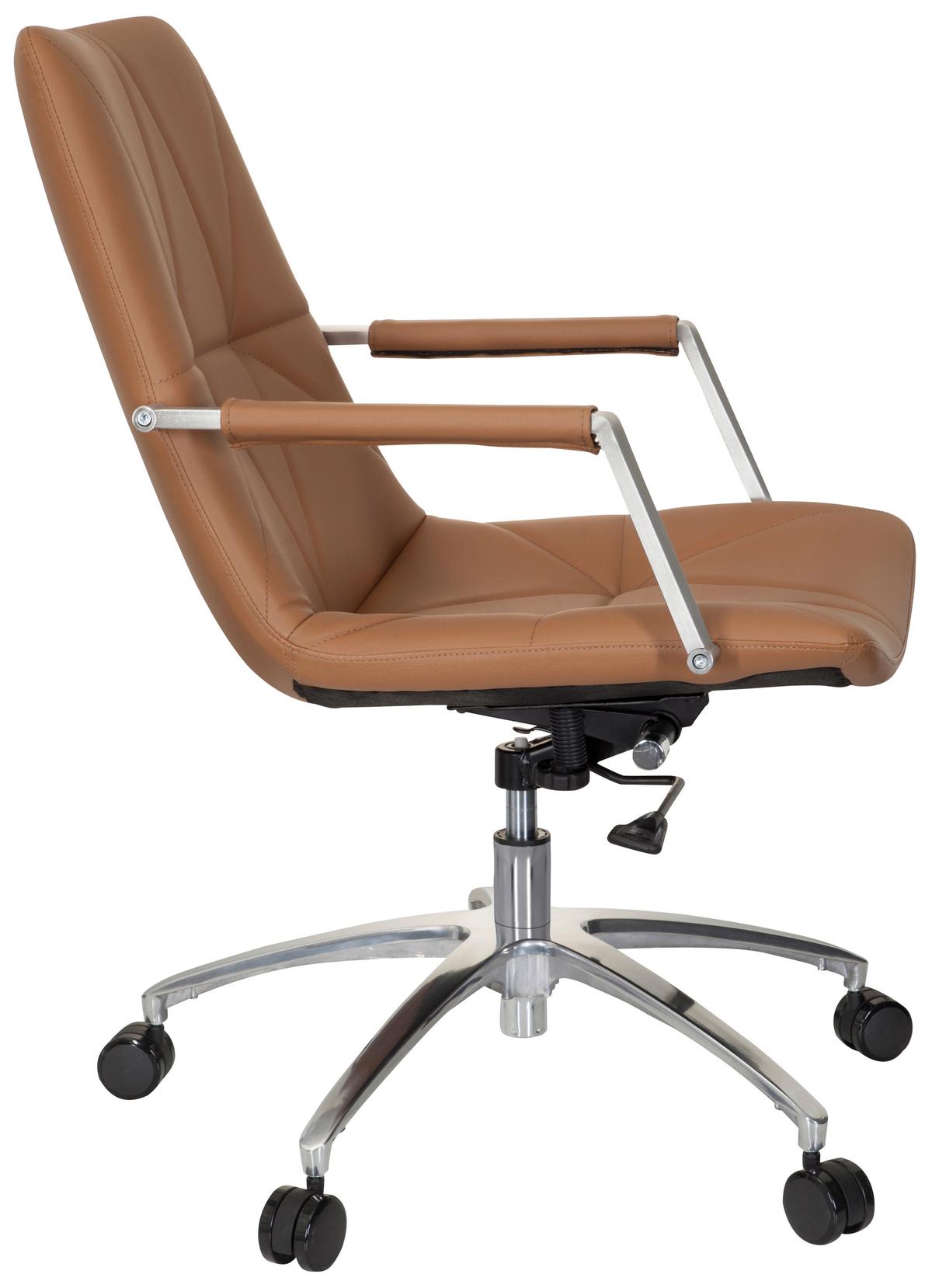Drehstuhl Saranto Ii Lederlook Braun Bis 110kg - Braun, MODERN, Kunststoff/Textil (56/101/73cm) - MID.YOU