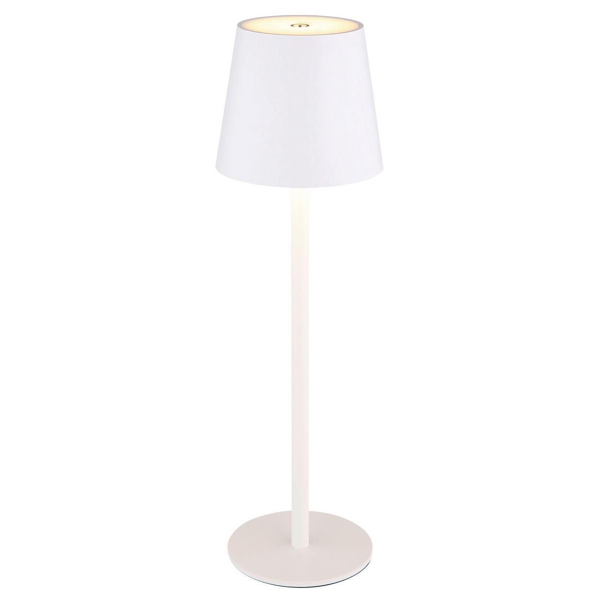 Akku-Tischleuchte 58438w 2 Höhen Montierbar - Opal/Weiß, Trend, Kunststoff/Metall (10,6/36cm) - Globo
