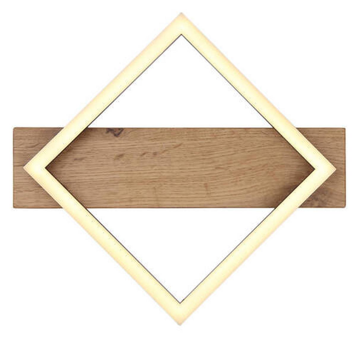LED-Deckenleuchte 67294d - Dunkelbraun/Opal, Natur, Holzwerkstoff/Kunststoff (33/31/5,5cm) - Globo