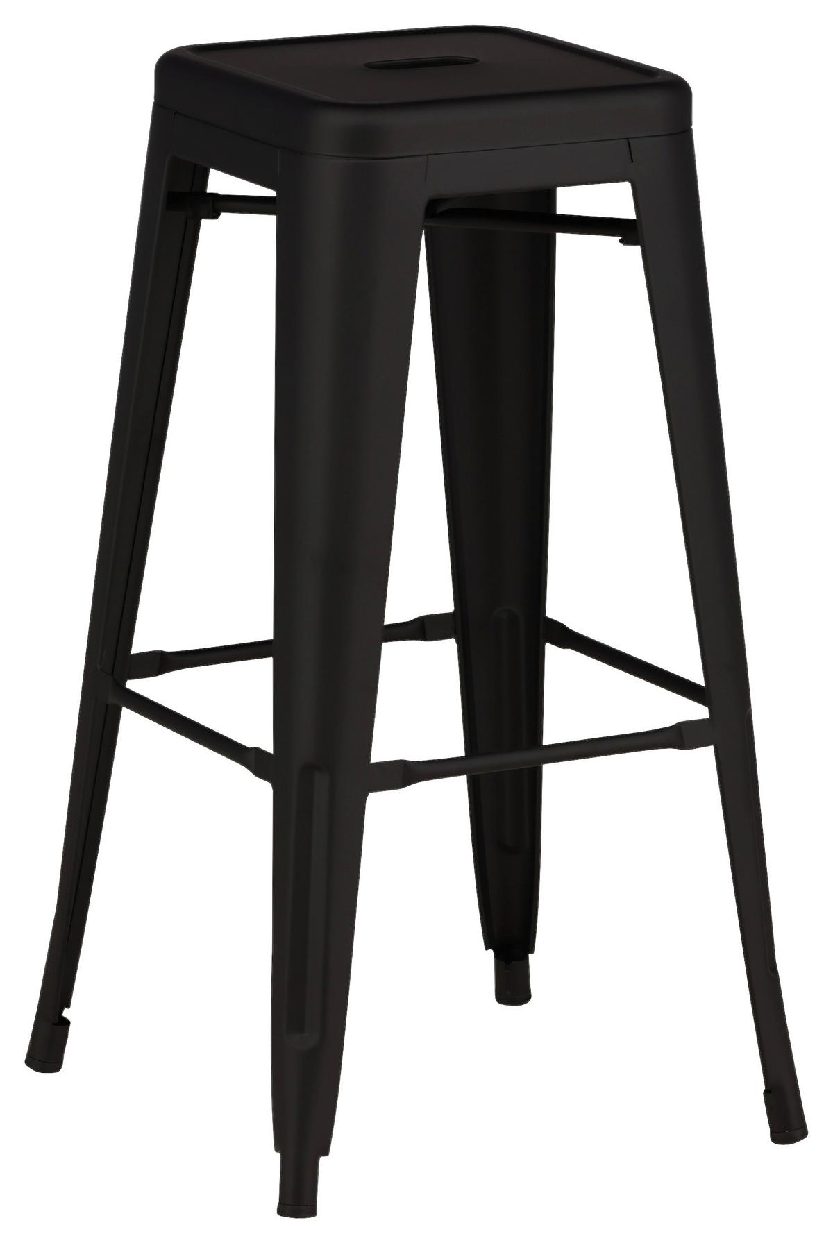 Barhocker-Set Tempe - Schwarz, Design, Metall (43/76/43cm) - Livetastic