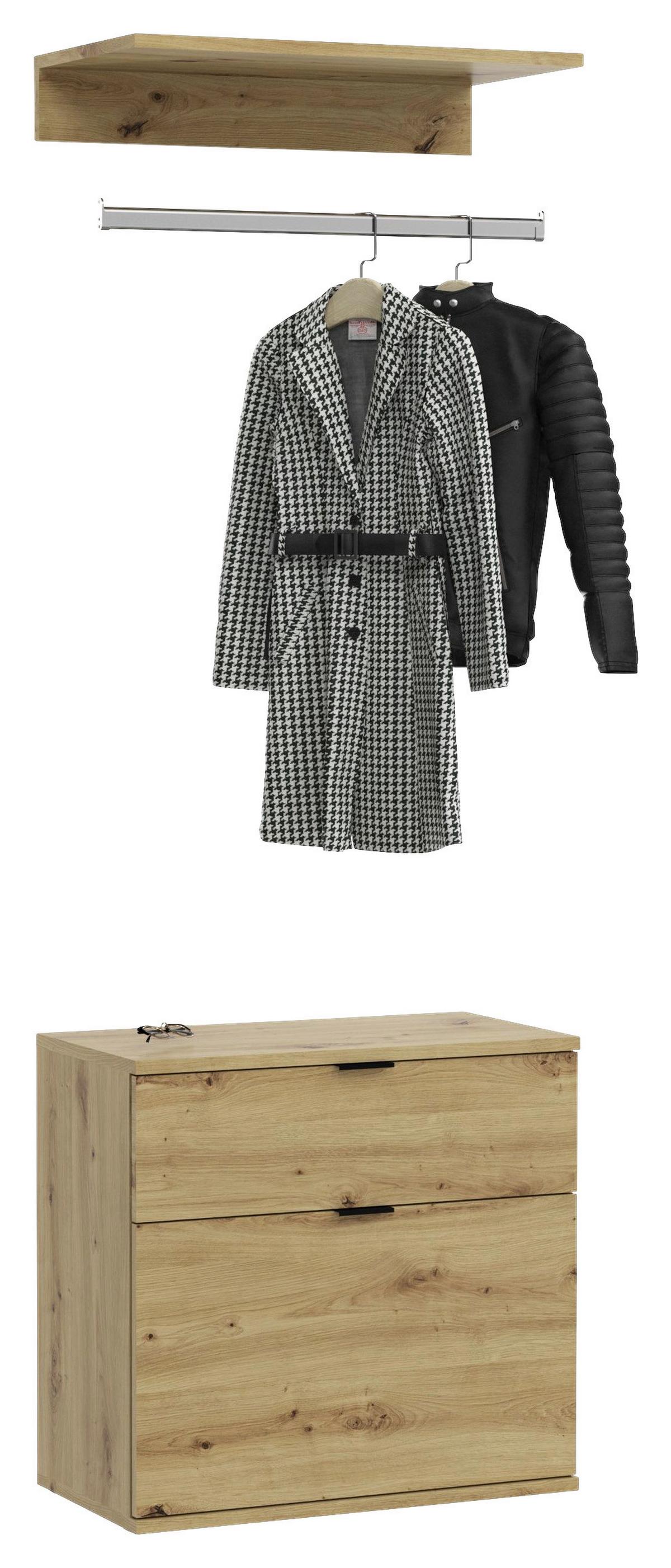 Garderobe Projekt X 2-teilig Eiche Artisan B: 60 Cm - KONVENTIONELL, Holzwerkstoff (60/61/34cm) - MID.YOU