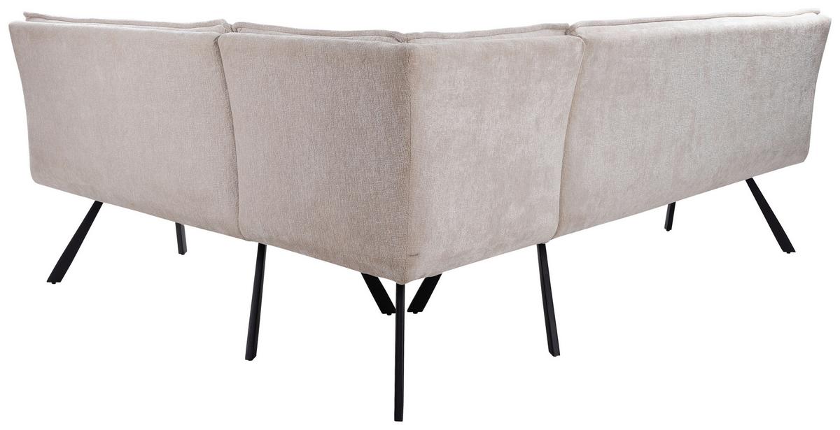 Eckbank YURi Beige, Schenkel: 176x214 cm - Beige/Schwarz, LIFESTYLE, Textil/Metall (176-214/68/88cm) - Livetastic