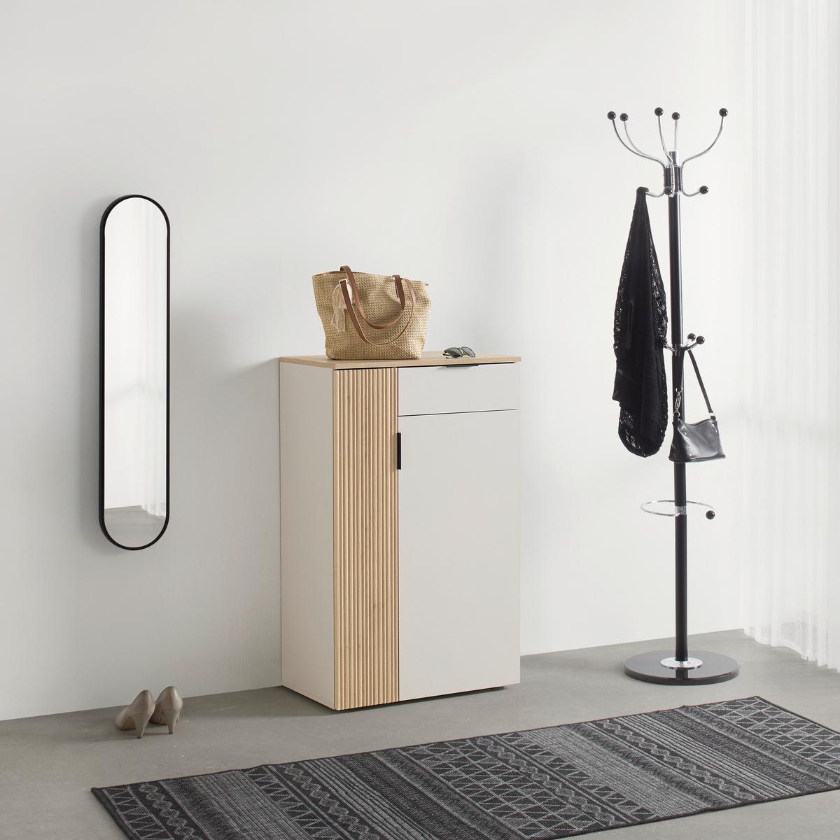 Botník CANNES - barvy dubu/černá, Moderní, kompozitní dřevo/plast (68/110/40cm) - Mömax