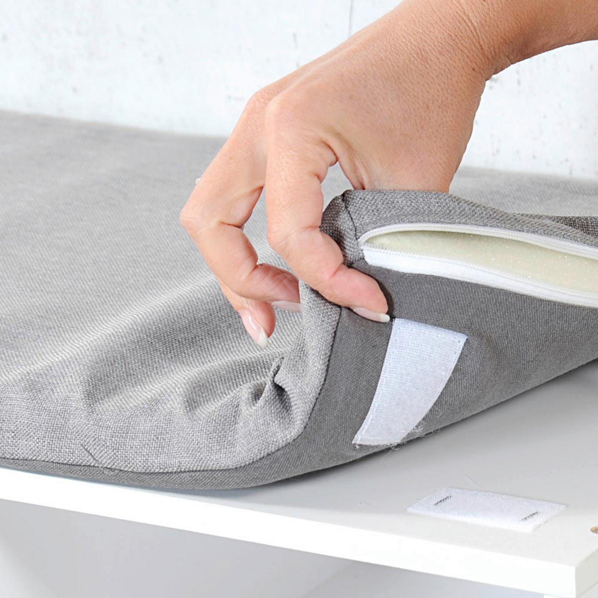 SCHUHREGAL Grau/Weiß B: 51,5 cm - Weiß/Grau, Design, Holzwerkstoff/Textil (51.5/48/29.5cm) - Kesper