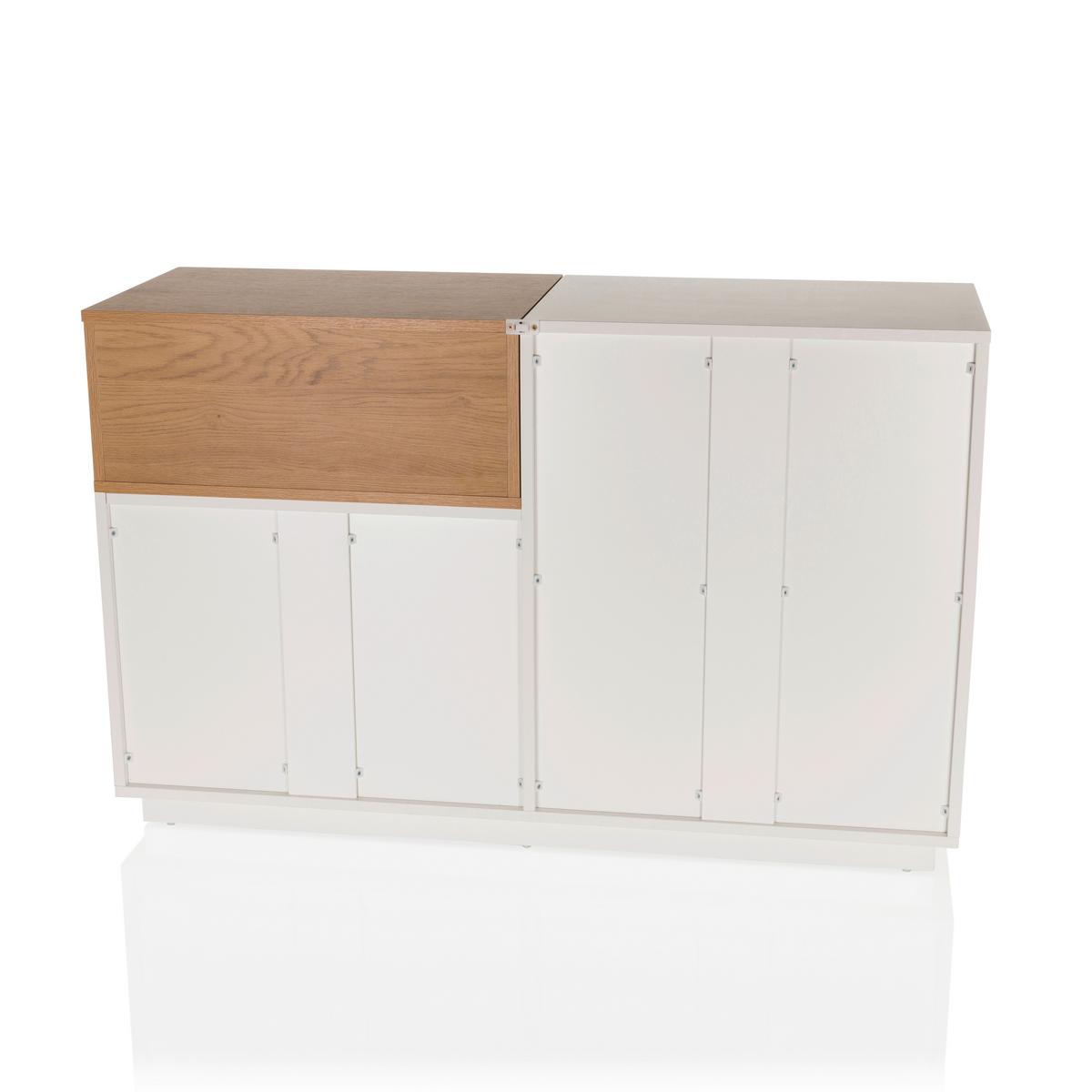 Sideboard Melmo S Weiß/eichefarben B: 120 Cm - Eichefarben/Weiß, MODERN, Holzwerkstoff (120/76/40cm) - MID.YOU
