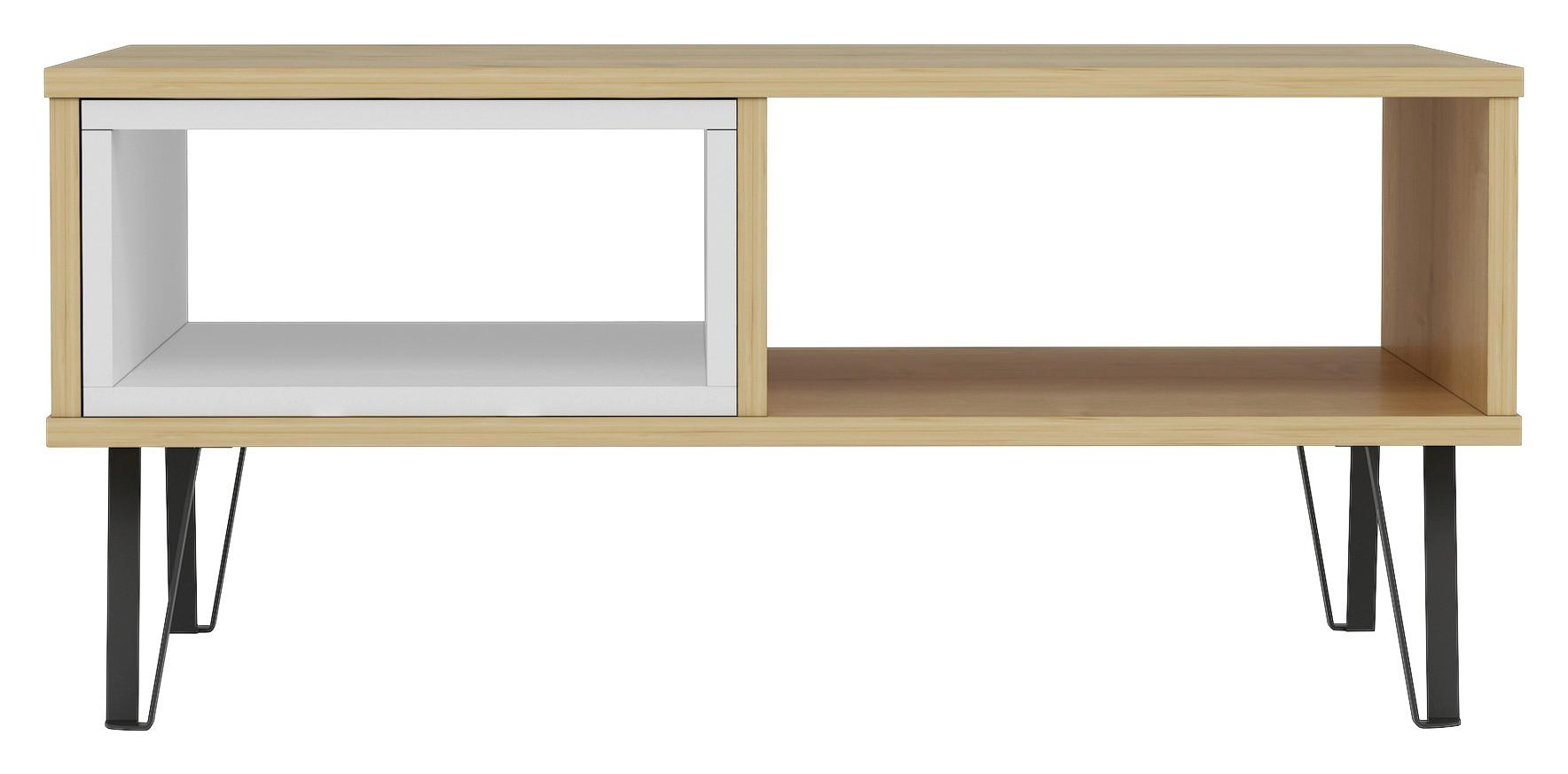 KONFERENČNÝ STOLÍK MENDOZ - čierna/biela, Design, kov/kompozitné drevo (90/60/41,1cm) - Livetastic