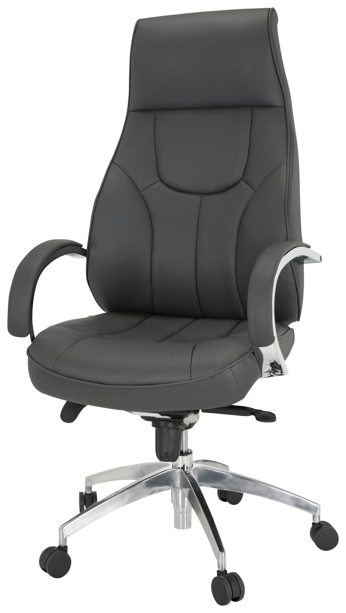 Chefsessel Elegance I Grau - Silberfarben/Grau, MODERN, Kunststoff/Textil (72/125/66cm) - MID.YOU