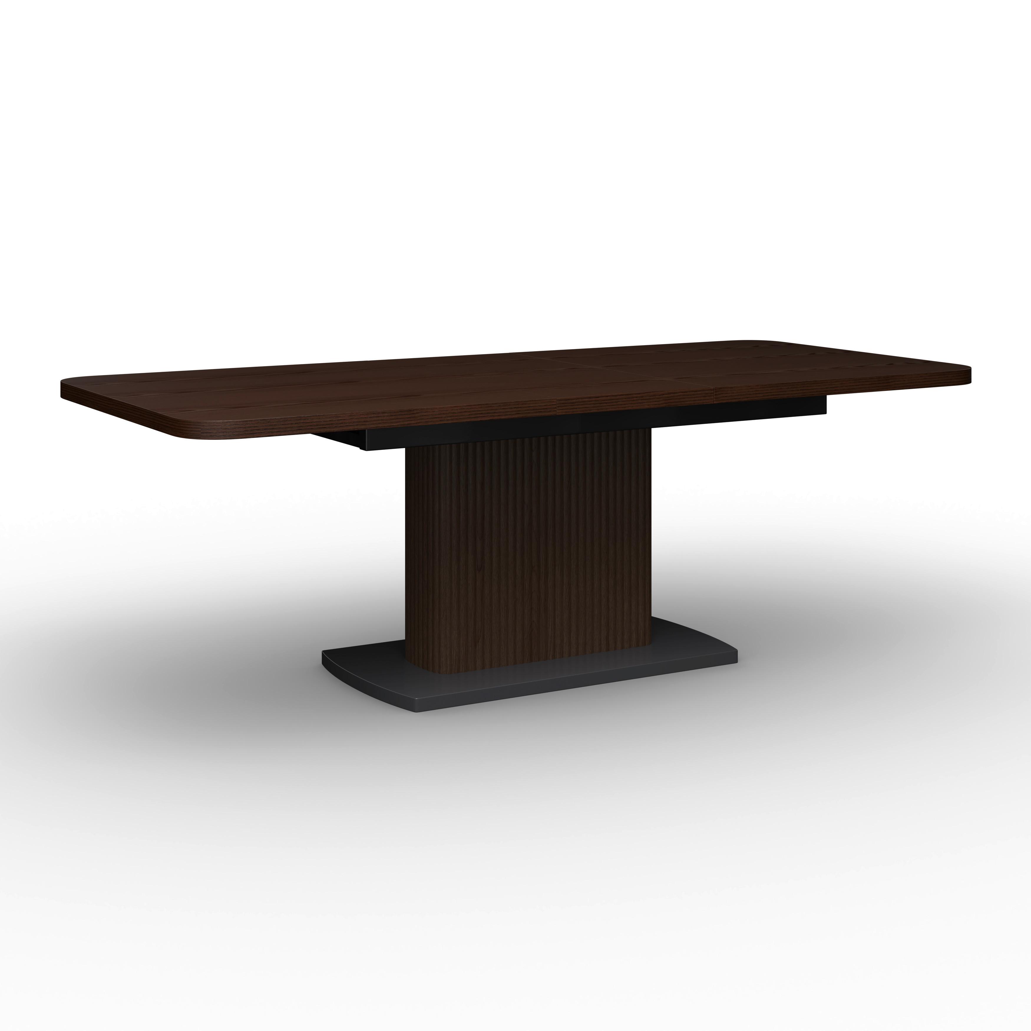 VÝSUVNÝ STŮL AMADO - černá/barvy vlašských ořechů, Moderní, kov/dřevo (200/76/90cm) - Bessagi Home