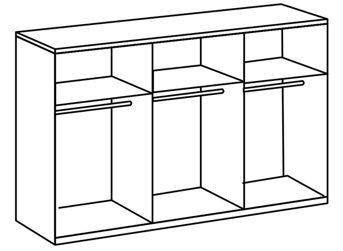 Schwebetürenschrank 300cm Level, Graphit/eiche Dekor - Eichefarben/Graphitfarben, MODERN, Holzwerkstoff (300/216,5/65cm) - MID.YOU