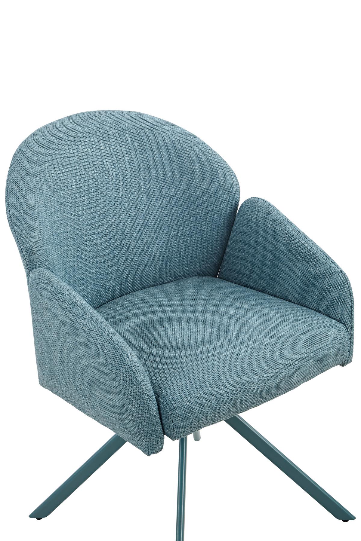 Armlehnstuhl-set Holly S 2er-Set - Petrol, MODERN, Textil/Metall (56,5/84/61cm) - MID.YOU