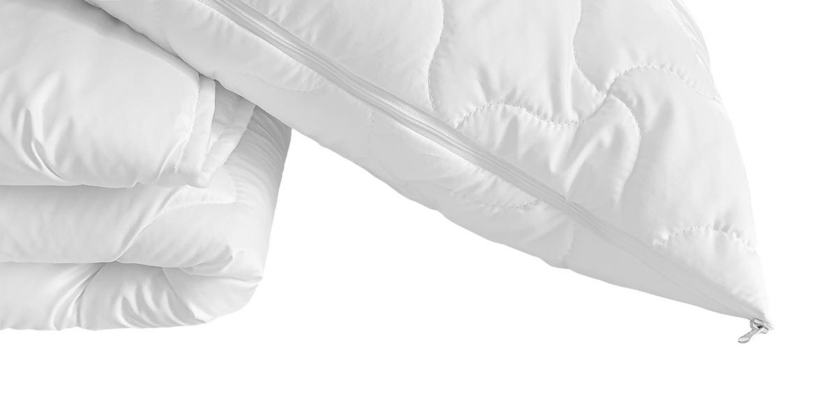 SOUPRAVA PŘIKRÝVKY A POLŠTÁŘE MF BETTENSET ALOE VERA AT - bílá, Basics, textil (140x200/70x90cm)