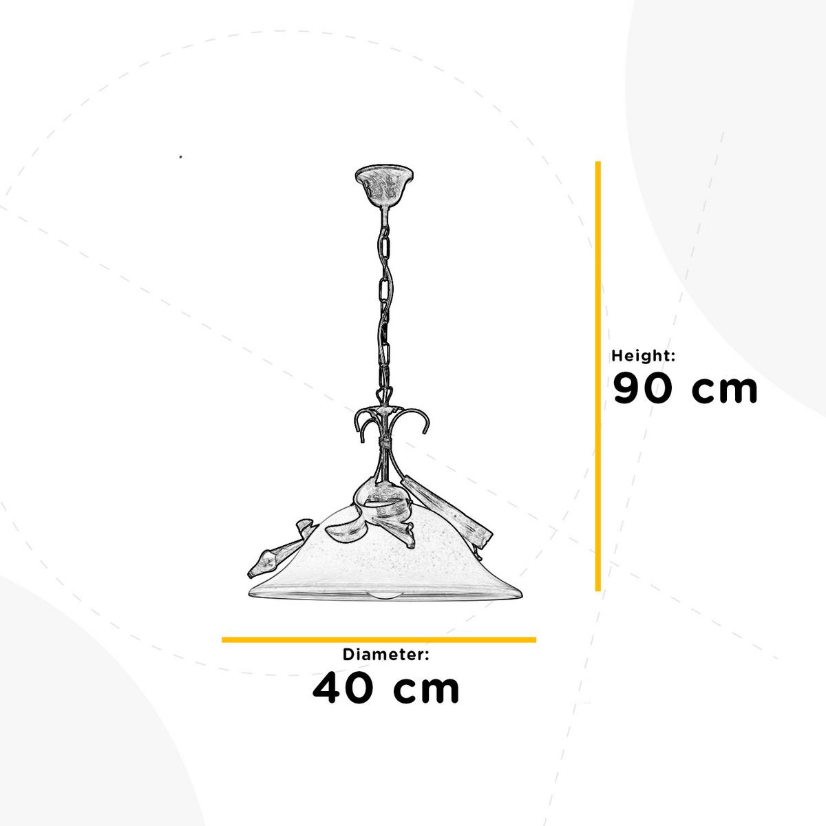 Hängeleuchte Perlmutt L: 40 cm 22w - Perlmutt, Basics, Glas/Metall (40/40/90cm)