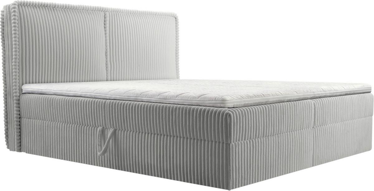 Boxbett Barcelona Lf: 160x200 Grau - Schwarz/Grau, MODERN, Holz/Kunststoff (160/200cm) - MID.YOU