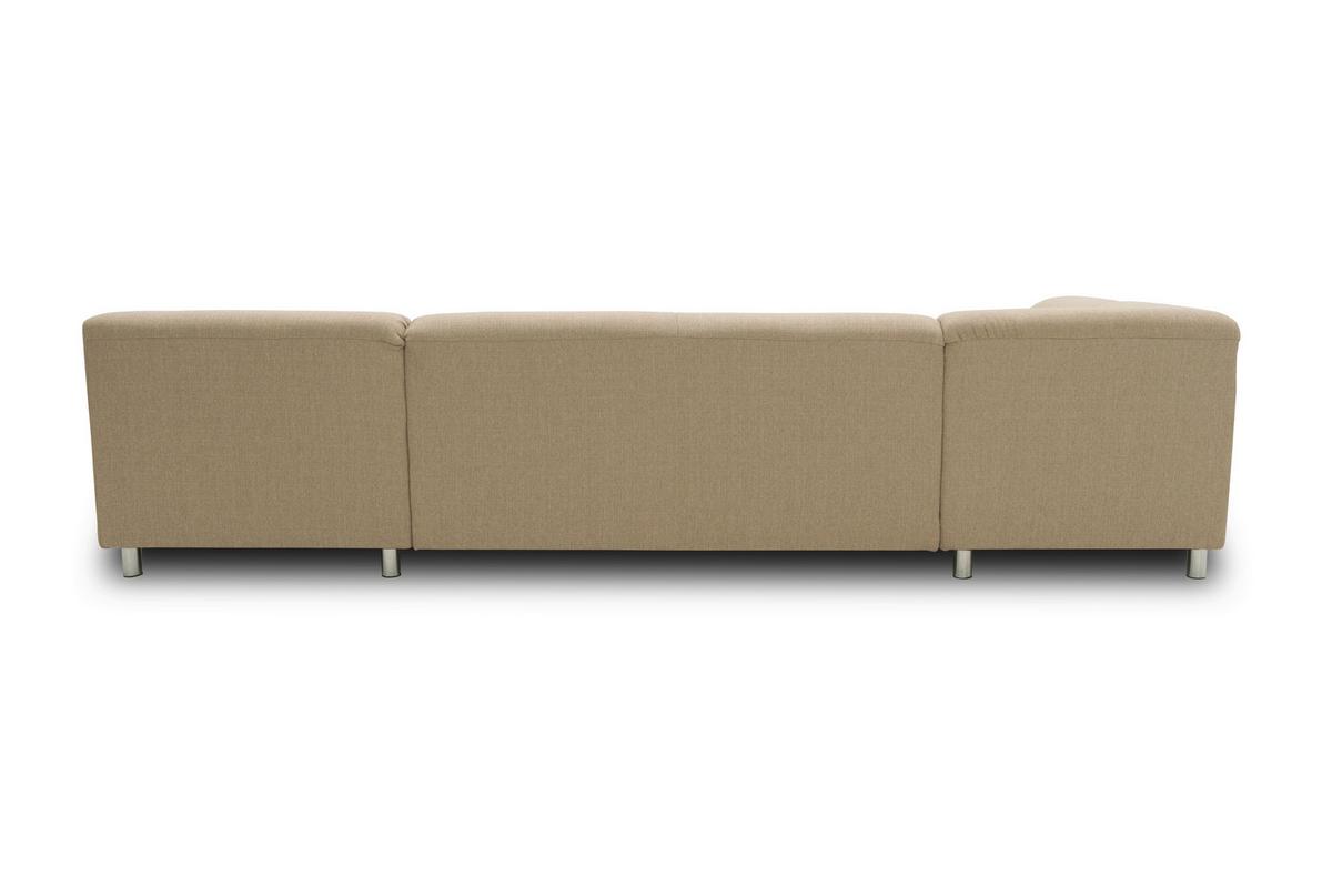 Wohnlandschaft Jamie Mit Schlaffunktion Beige - Chromfarben/Beige, KONVENTIONELL, Textil (195/308/150cm) - MID.YOU