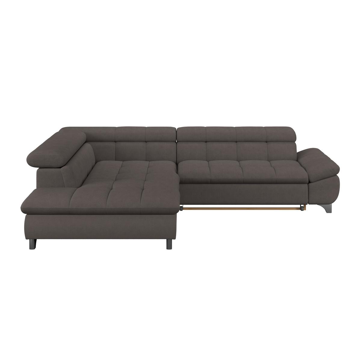 Ecksofa Gemini Braun, B: 234cm - Chromfarben/Braun, KONVENTIONELL, Textil (234/312cm)