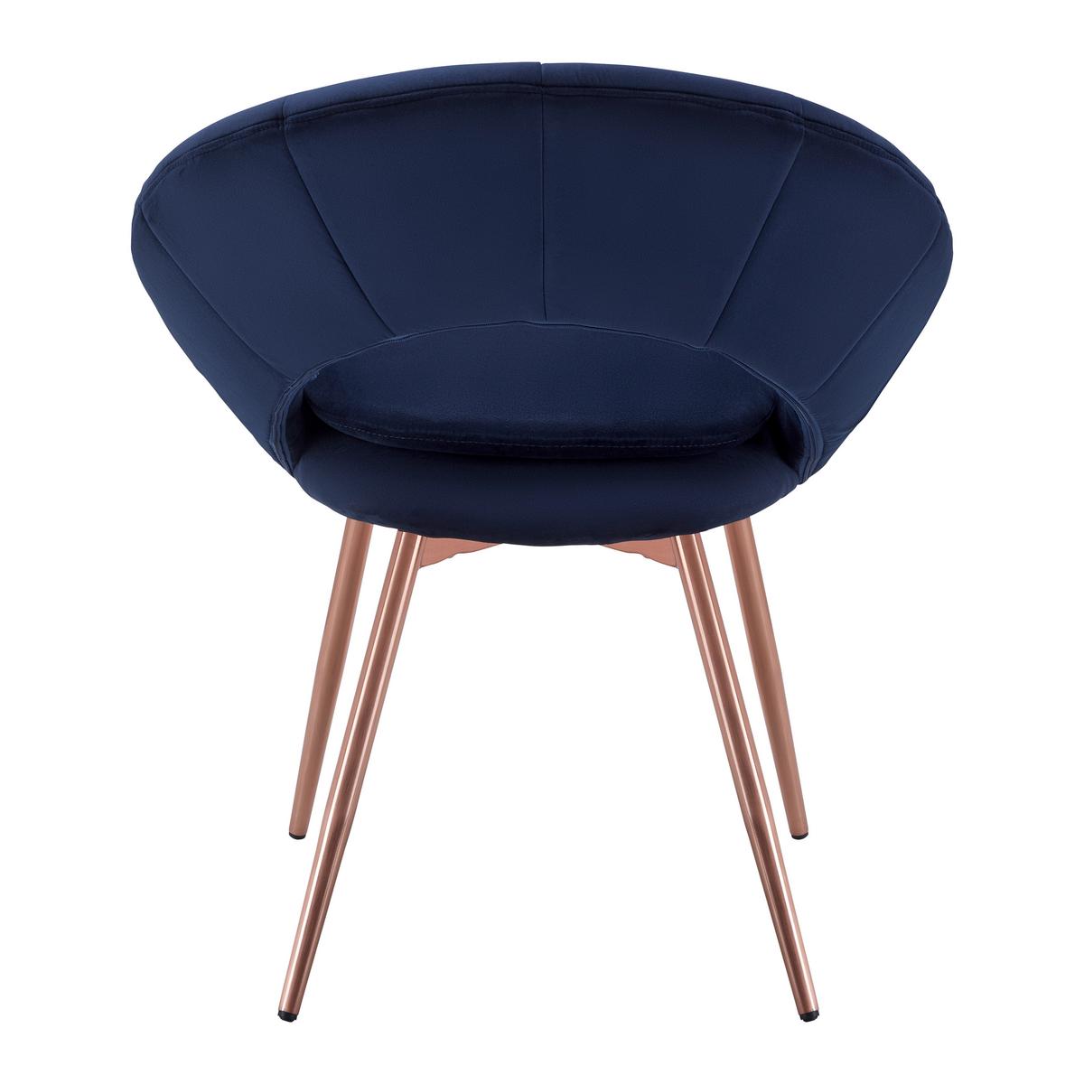 Stolička zo zamatu Levi tmavomodrá - tmavomodrá, Modern, kov/drevo (67/74/60.5cm) - Bessagi Home