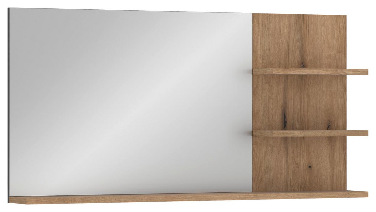 Badezimmerspiegel Cotia Cotll 2 - Eichefarben/Anthrazit, MODERN, Glas/Holzwerkstoff (135/70/20cm) - James Wood