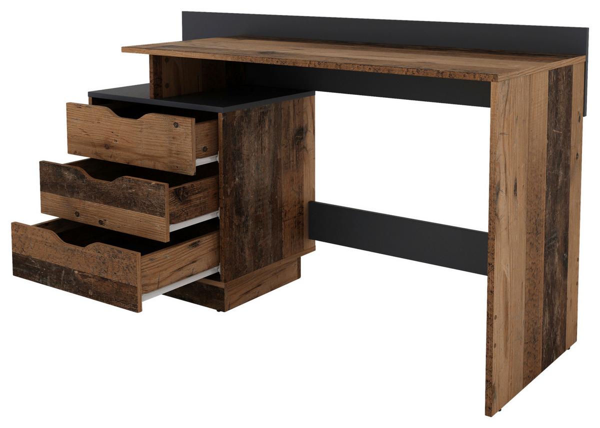 Schreibtisch Belfast - Alteiche/Anthrazit, MODERN, Holzwerkstoff (138/51,5/83,5cm) - MID.YOU