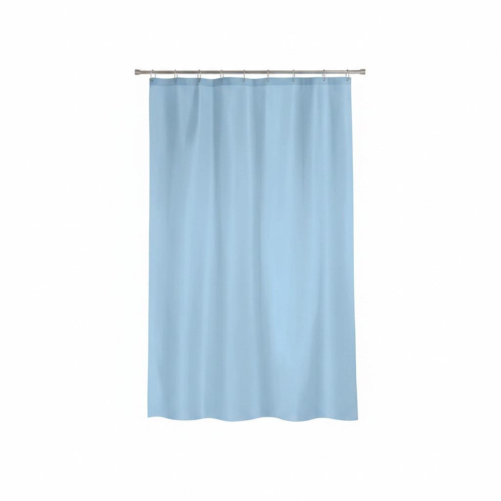Duschvorhang in Hellblau Textil/Mischgewebe