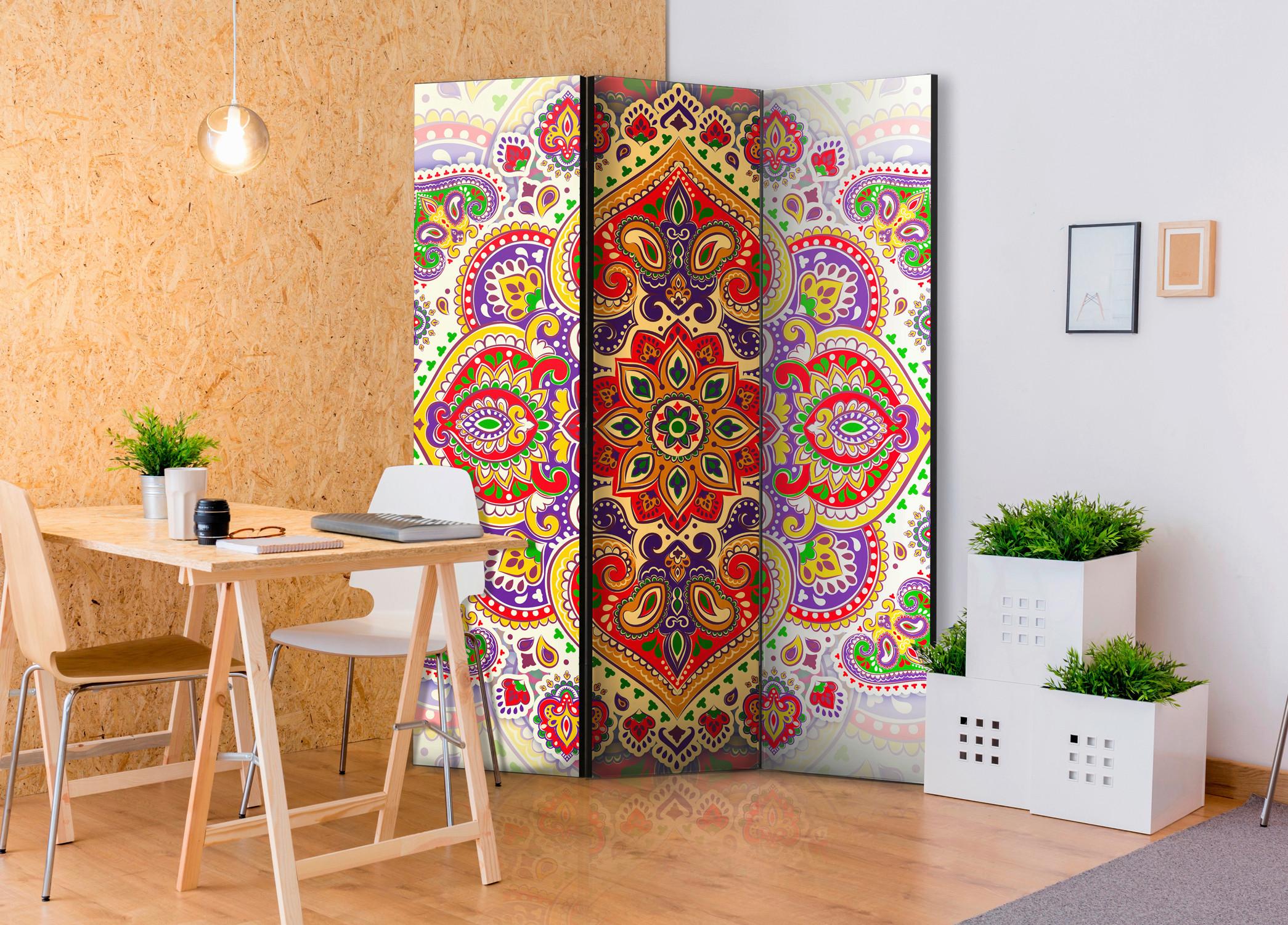 Paravent Multicolor B: 135 cm - Multicolor, Basics, Holz/Textil (135/172/3cm) - artgeist
