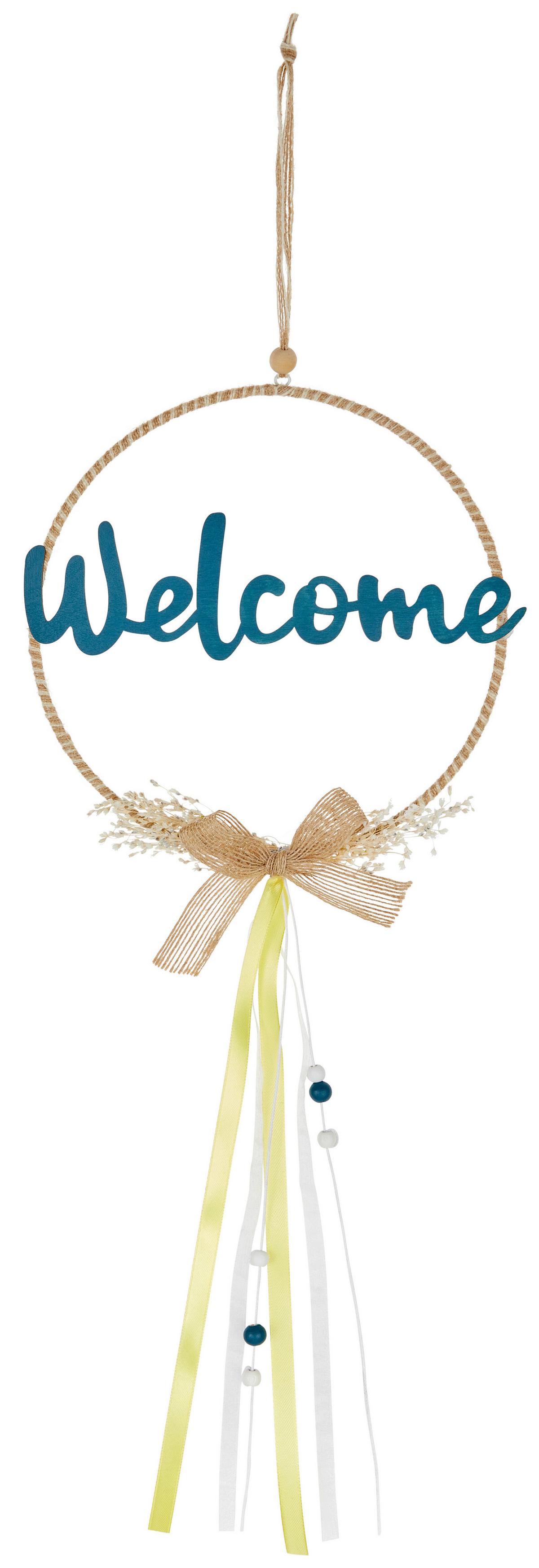 Kranz Floyd - Blau, KONVENTIONELL, Textil/Metall (21/65/1,5cm) - Ondega