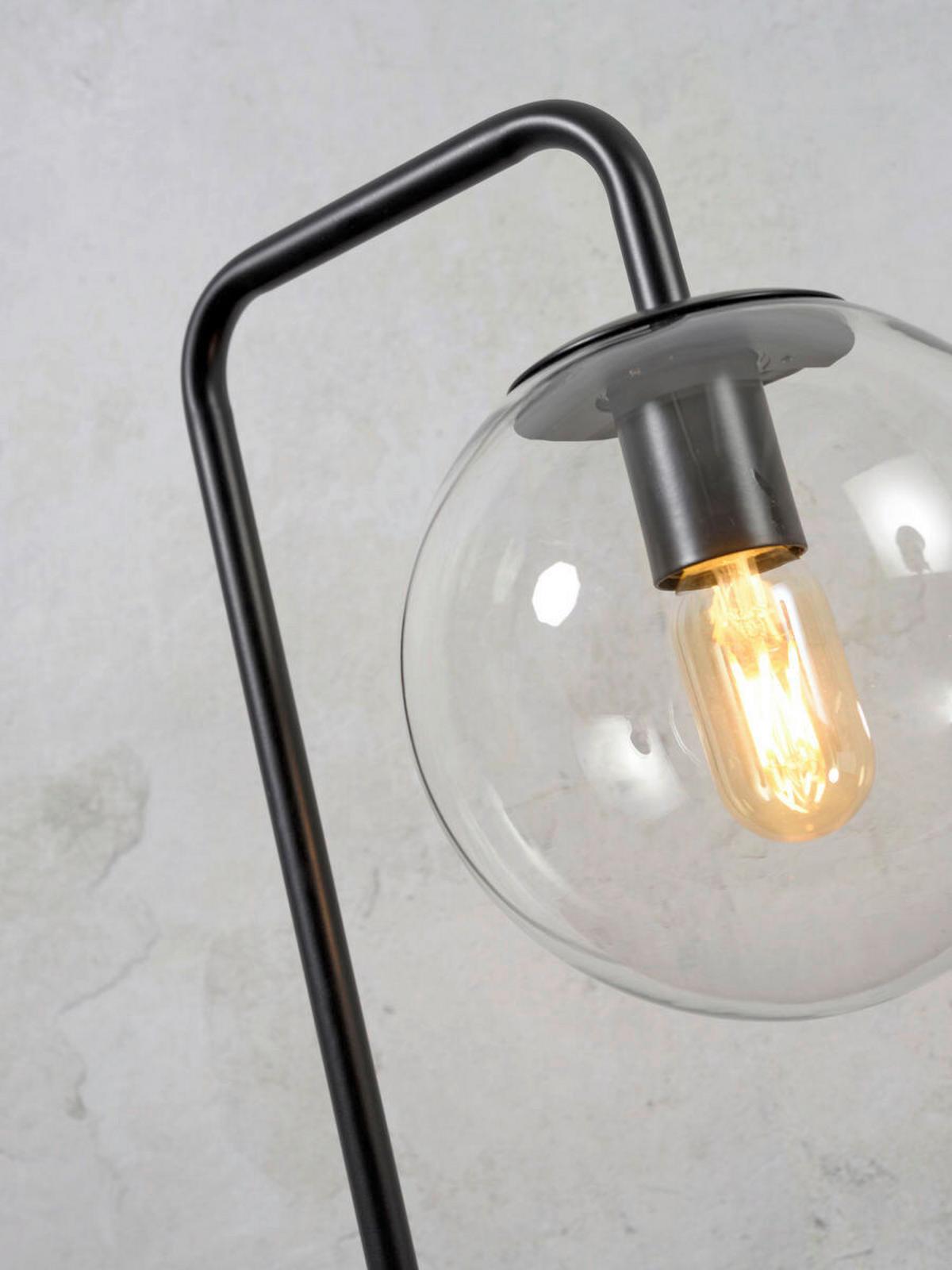 Tischleuchte Warsaw/t/b - Transparent/Schwarz, Trend, Glas (32/20/53cm) - It's about Romi