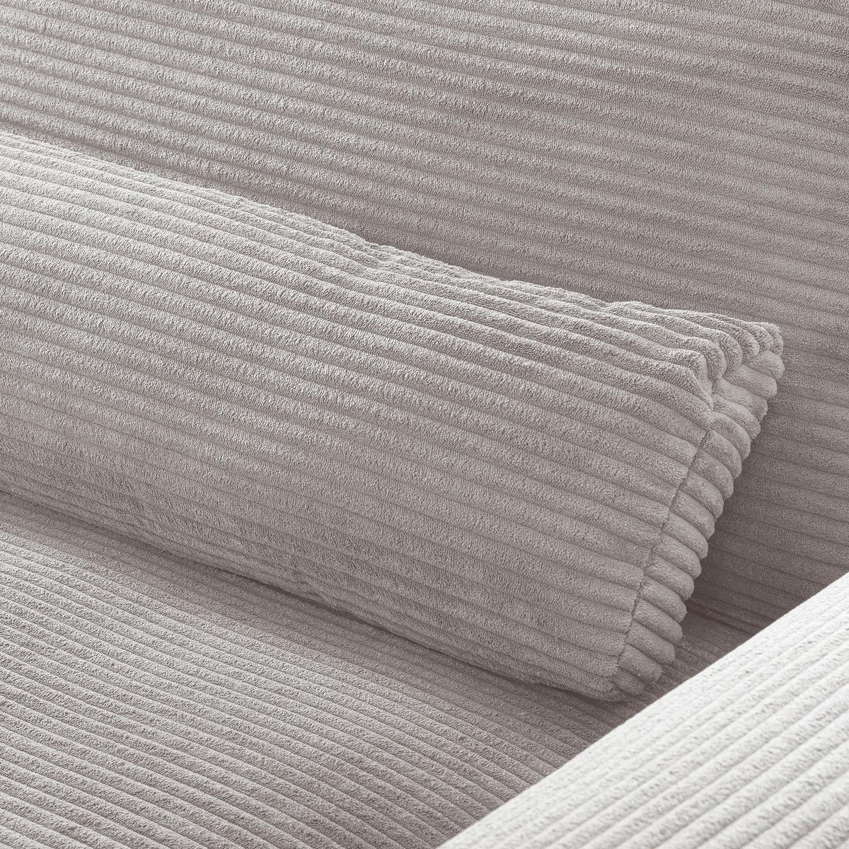 Ecksofa Berlin Cord Hellgrau 172x313 cm - Hellgrau/Schwarz, Design, Textil (172/313cm) - P & B