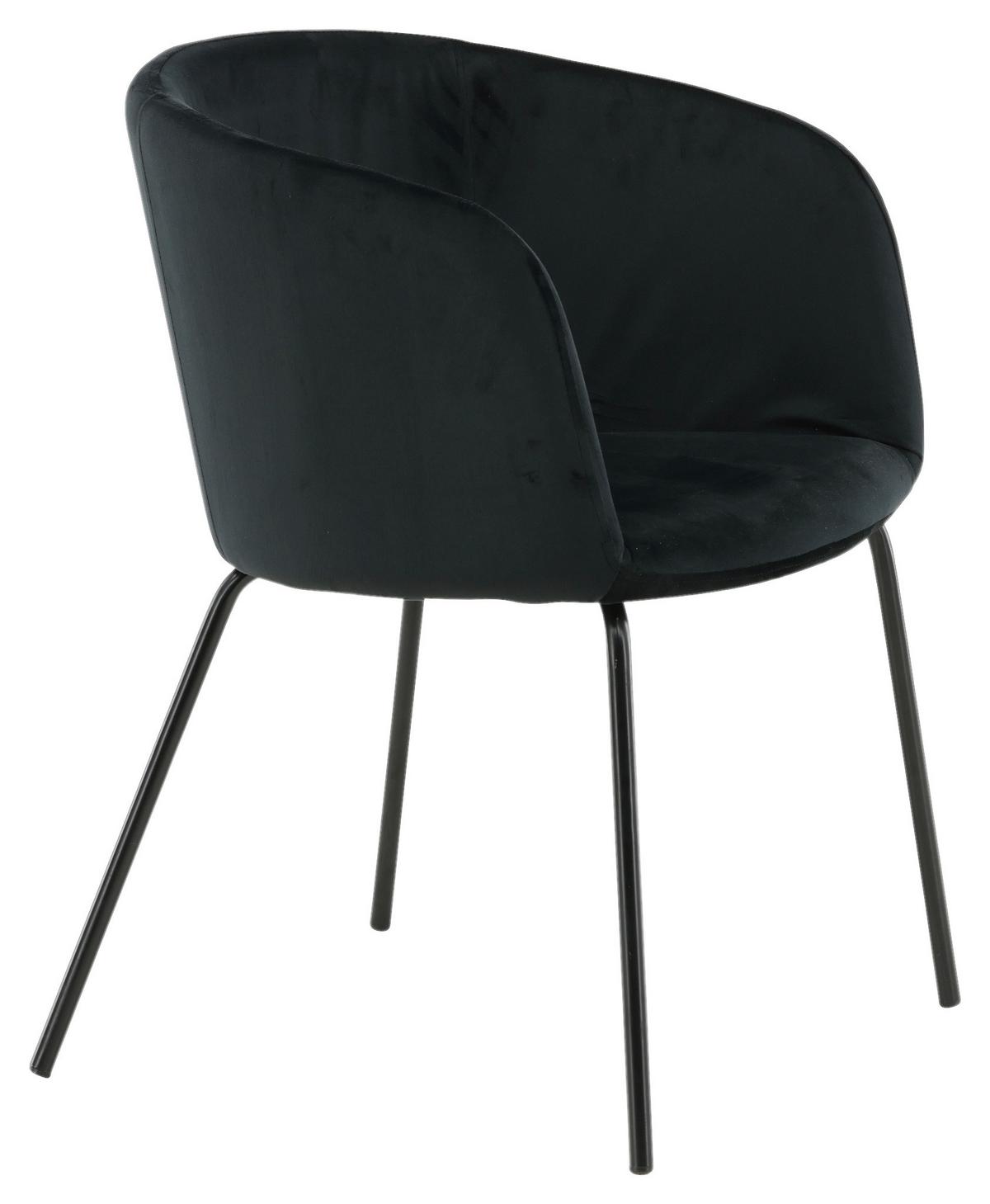 Armlehnstuhl Berit - Schwarz, KONVENTIONELL, Holz/Kunststoff (55/78/55cm) - Livetastic