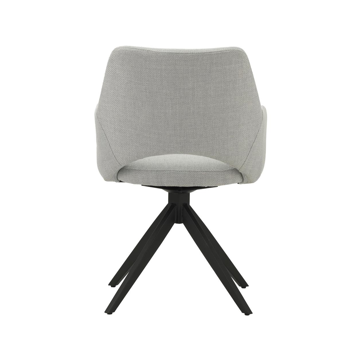 Stuhl Asher Grau, B: 54,5 Cm - Schwarz/Grau, MODERN, Textil/Metall (54,5/85/61,5cm) - MID.YOU