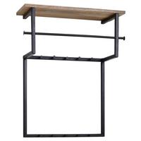 Nástenný vešiak WOHNLING š: 60cm - čierna, Modern, kov/drevo (60/76/26cm) - MID.YOU