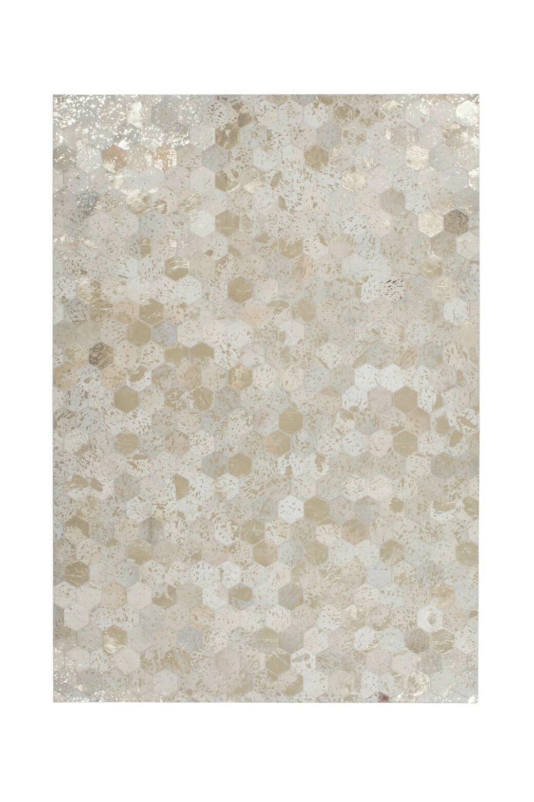 Webteppich, 80x150 Cm Spark 210 Elfenbein / Gold