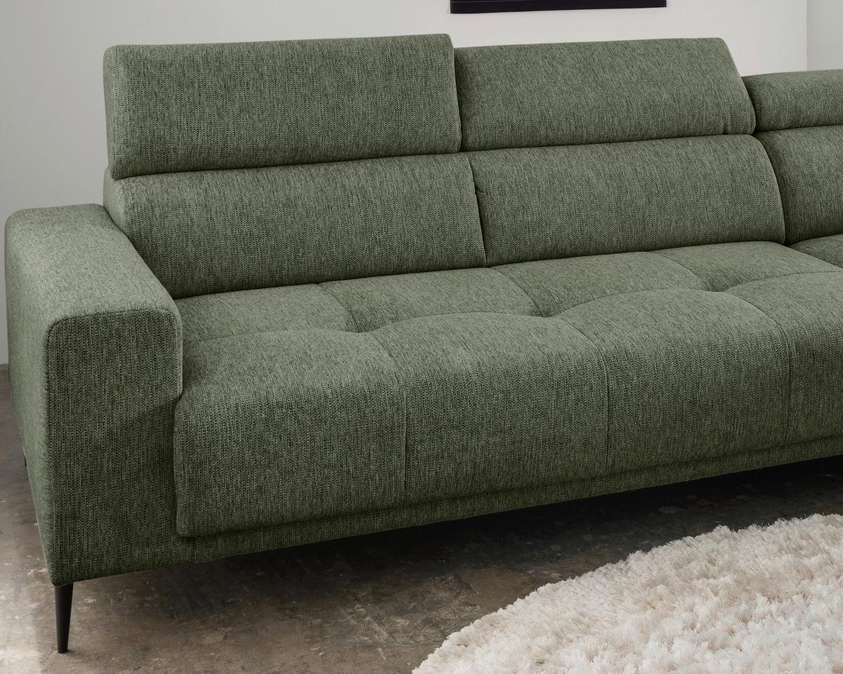 Ecksofa Intera Dunkelgrün S: 276x188 Cm - Dunkelgrün/Schwarz, KONVENTIONELL, Textil (276/188cm) - Livetastic
