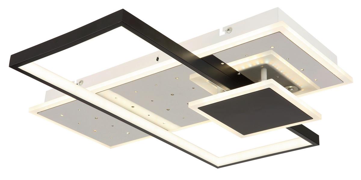 LED-Deckenleuchte 67146 - Opal/Schwarz, Design, Kunststoff/Metall (50/50/7,2cm) - Globo