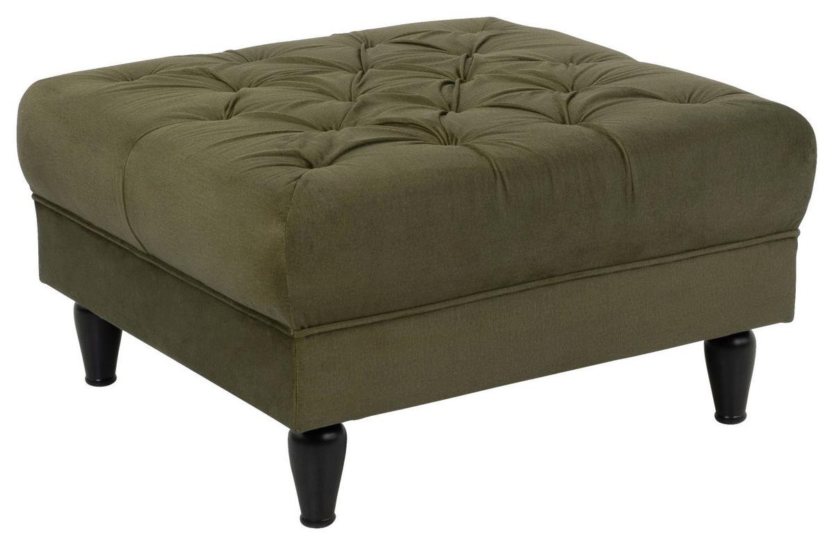 Hocker Cupido - Schwarz/Olivgrün, Design, Textil (82/44/82cm) - MID.YOU